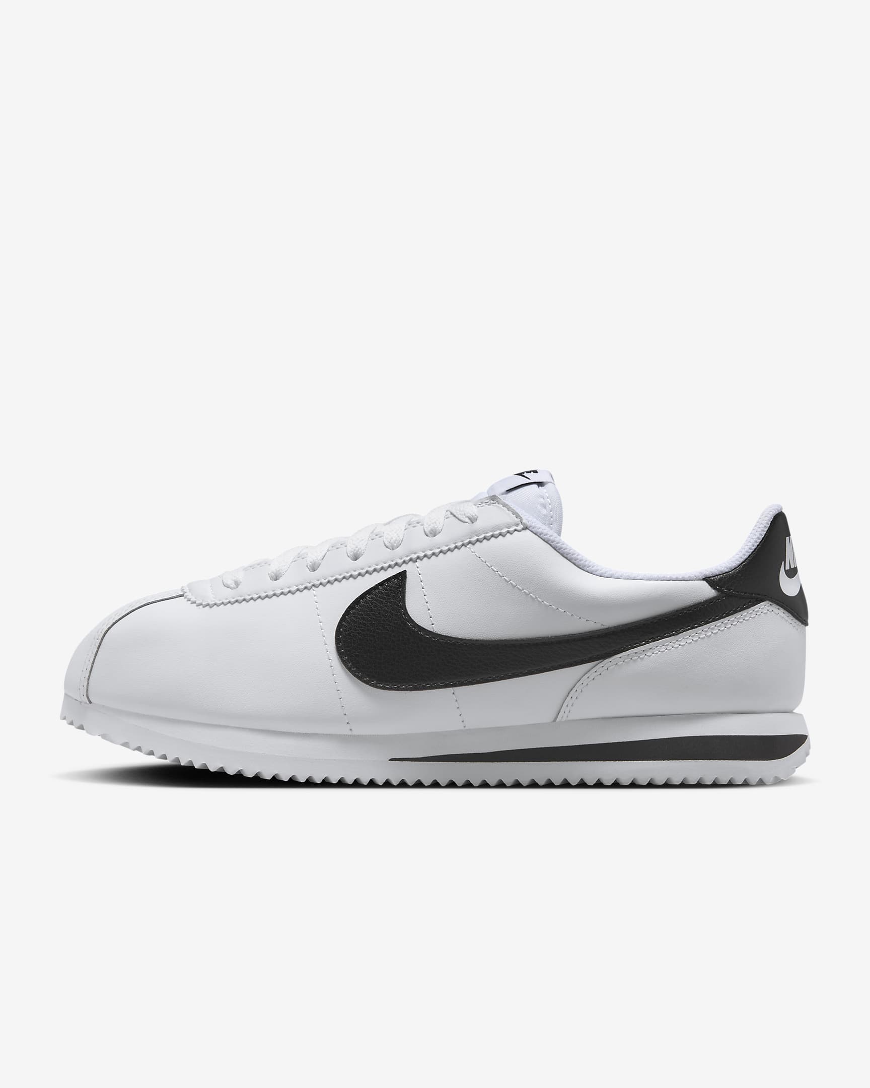 Nike Cortez Leather 女子复古运动鞋 - 白色/黑