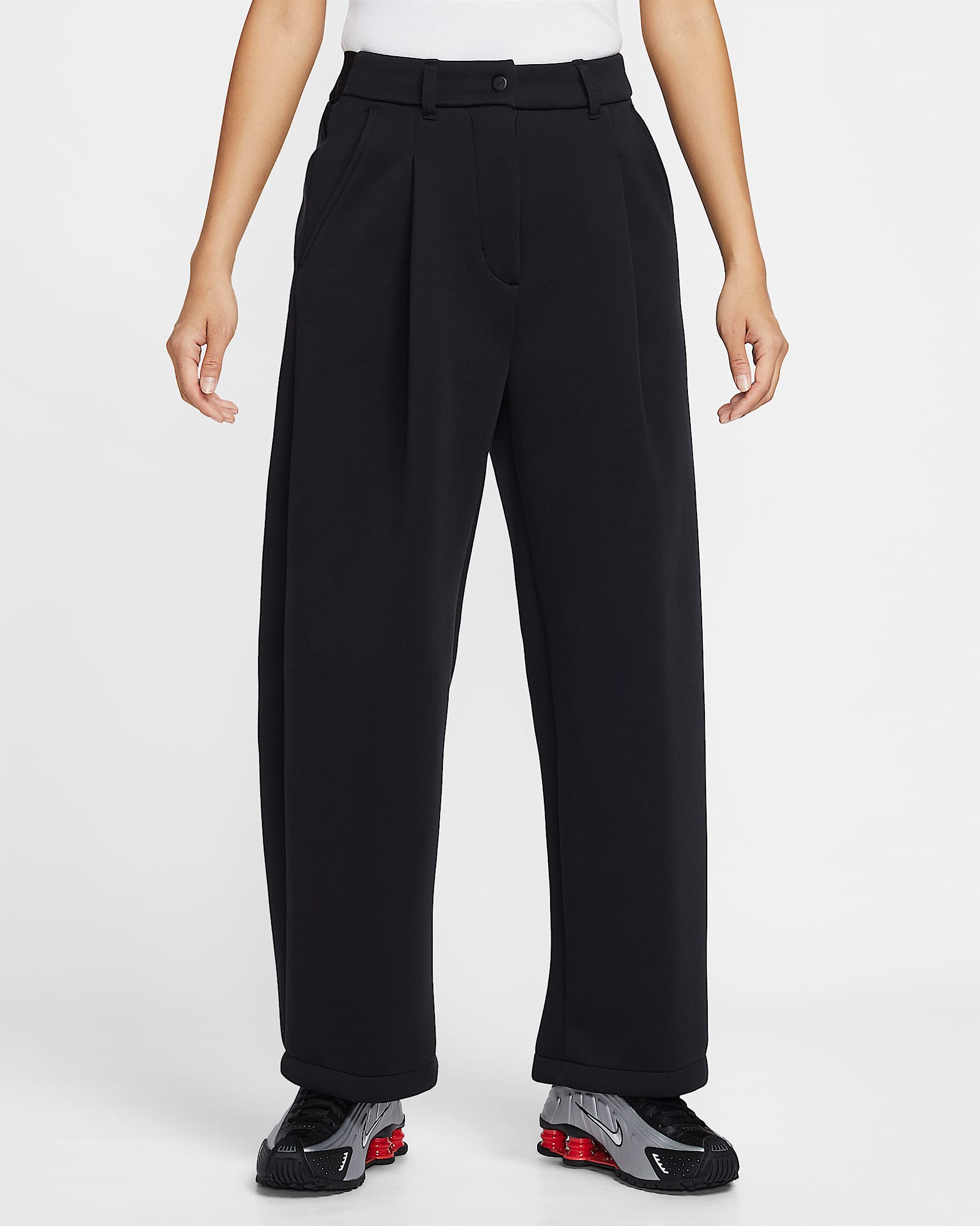 Nike Sportswear 女子宽松中腰针织长裤 - 黑/黑/黑/黑