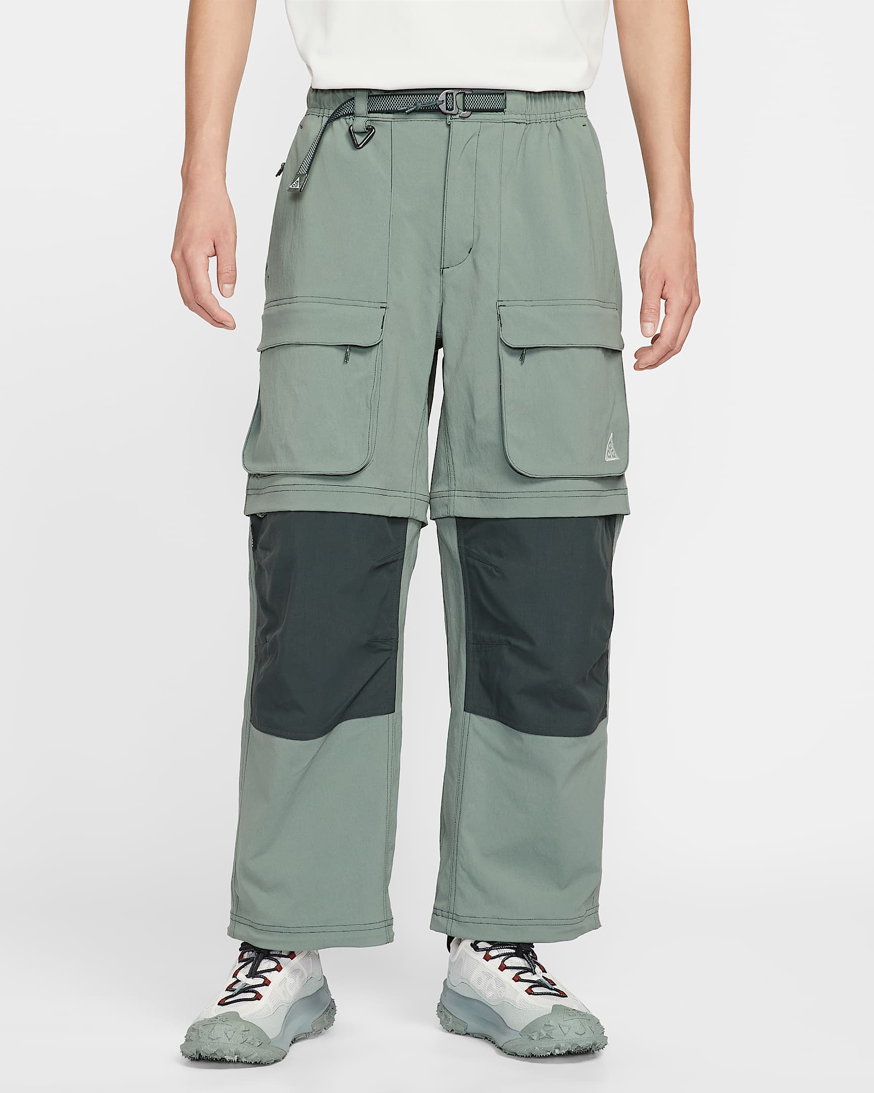 Nike ACG "Smith Summit" 男子拒水防晒可拆卸拉链工装长裤 - 土绿/海藻绿/山峰白