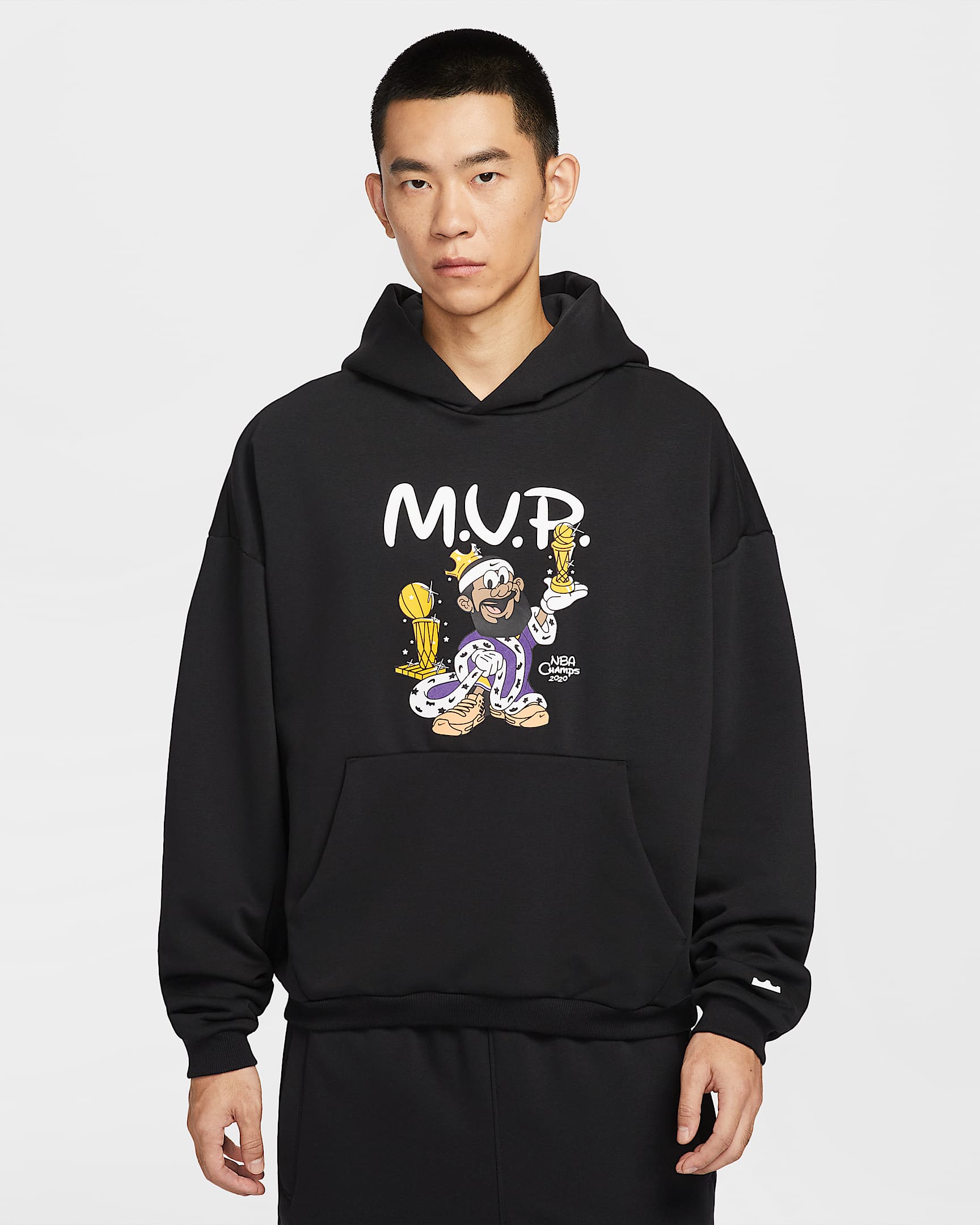 LeBron "Bubble Boy" Nike Therma-FIT 詹姆斯男子加绒篮球套头连帽衫 - 黑