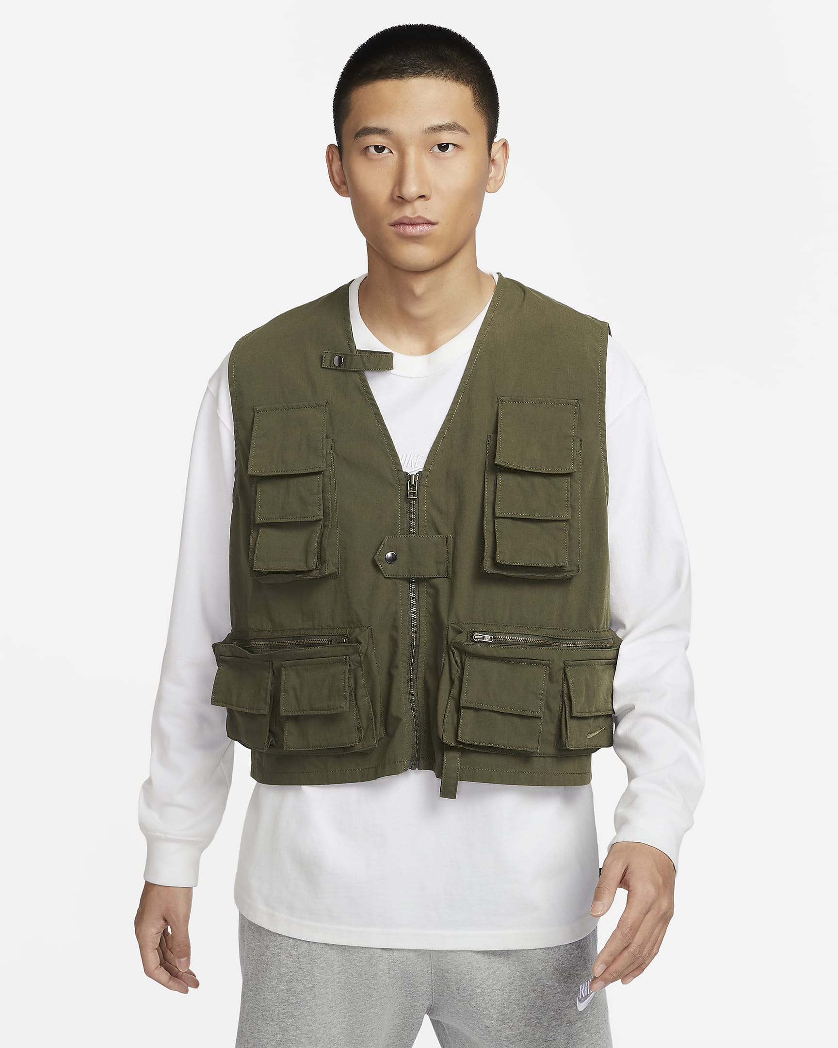 Nike Life 男子机能风马甲 - 军裤卡其/军裤卡其