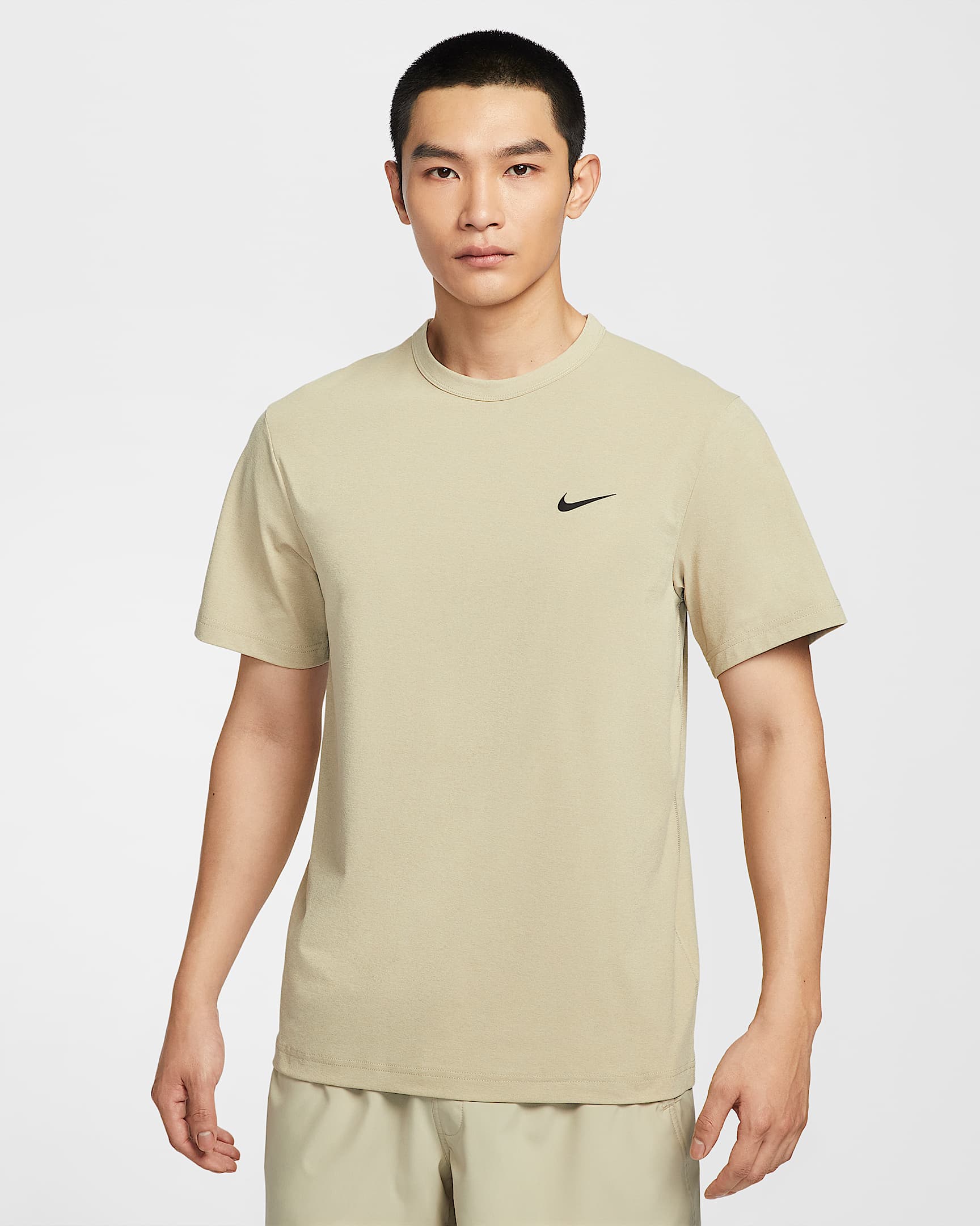 Nike Dri-FIT Hyverse 男子速干短袖训练上衣 - 沙漠卡其/黑