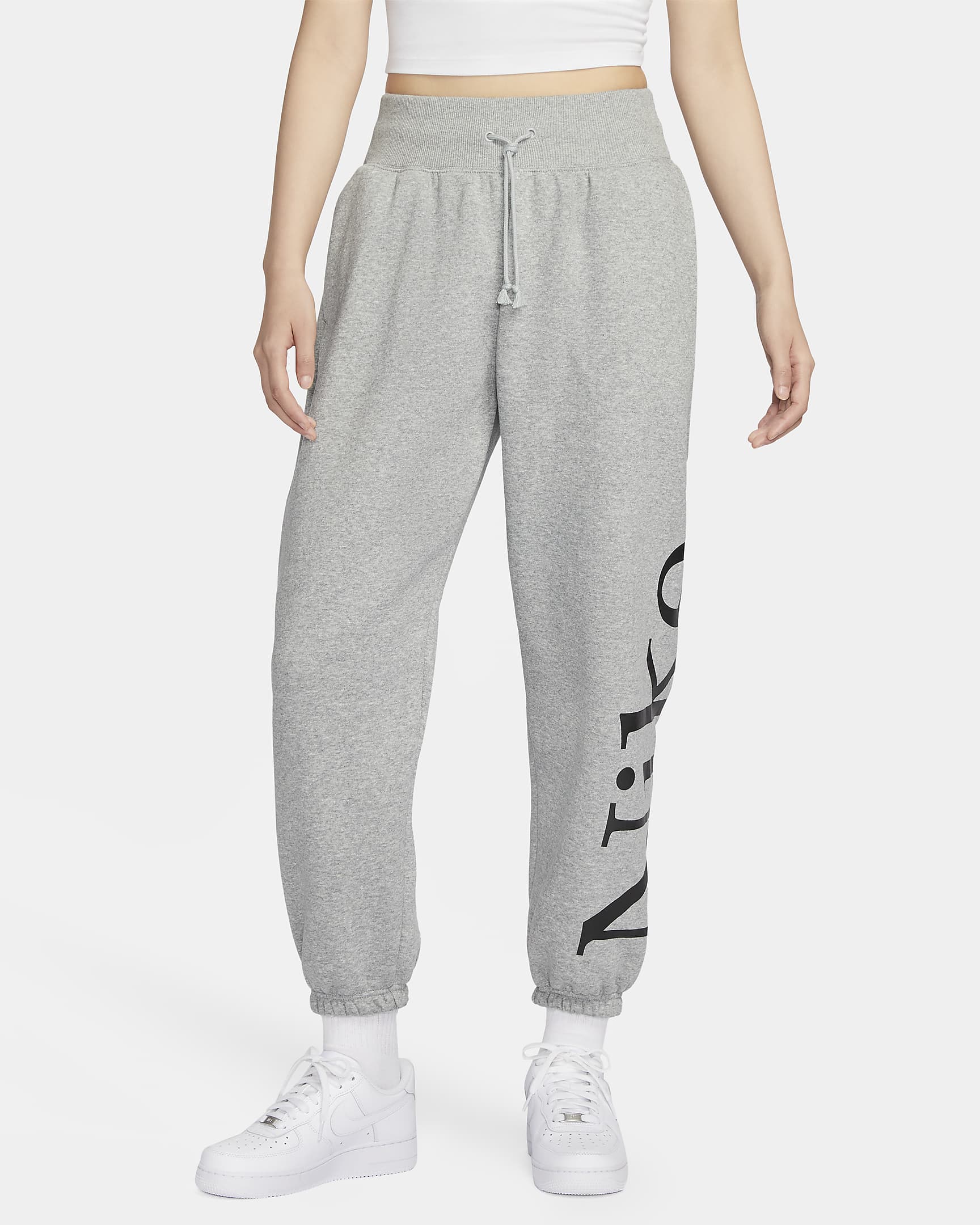 Nike Sportswear Phoenix Fleece 女子加绒 Oversize 风标志运动裤 - 调色暗灰/黑/帆白
