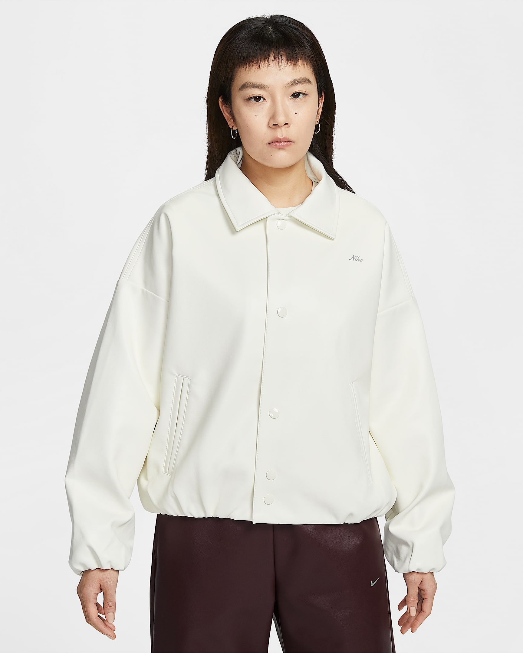 Nike Sportswear 情人节系列女子 Oversize 风教练夹克 - 帆白
