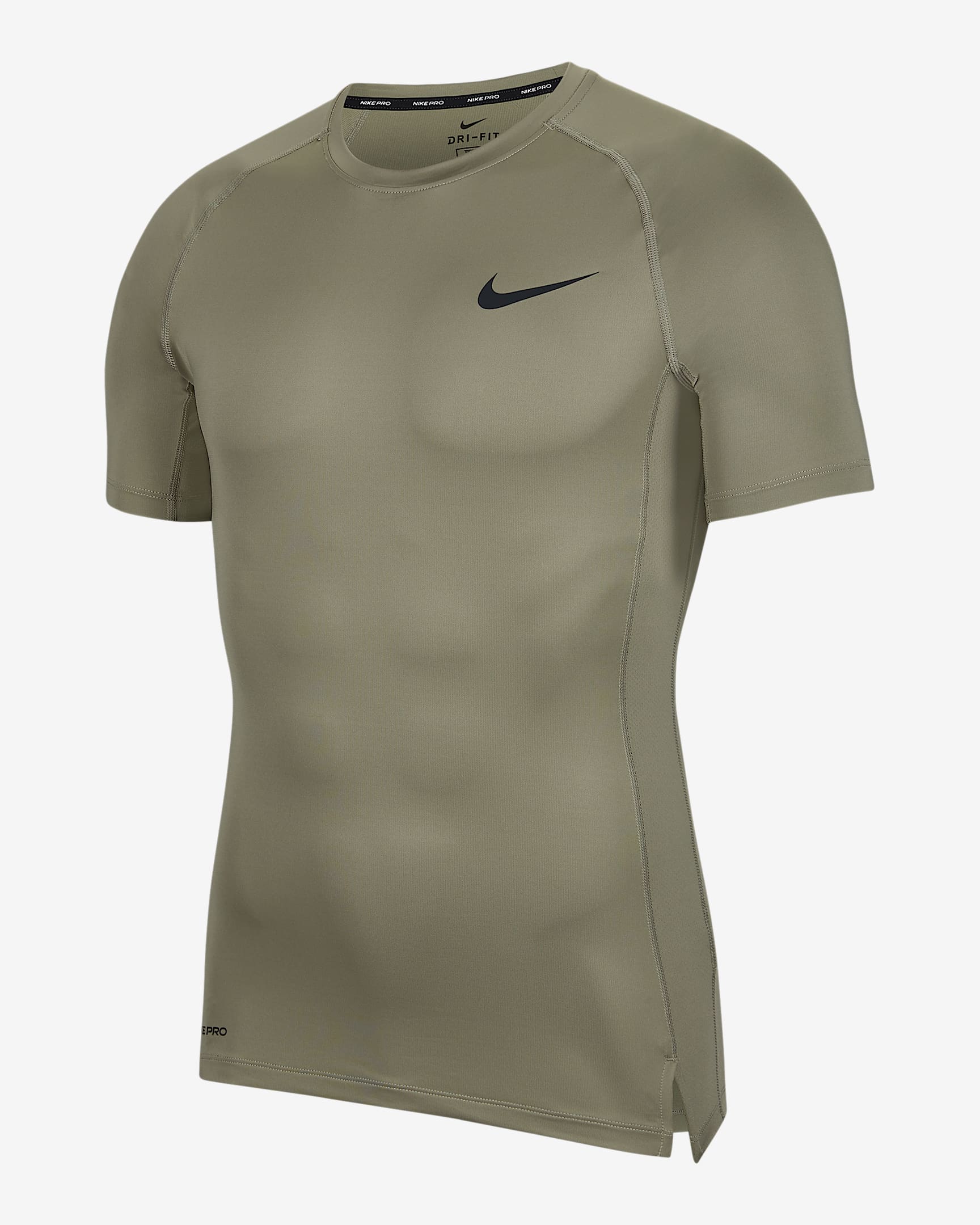Nike Pro 男子短袖训练紧身上衣 - 浅军绿/黑
