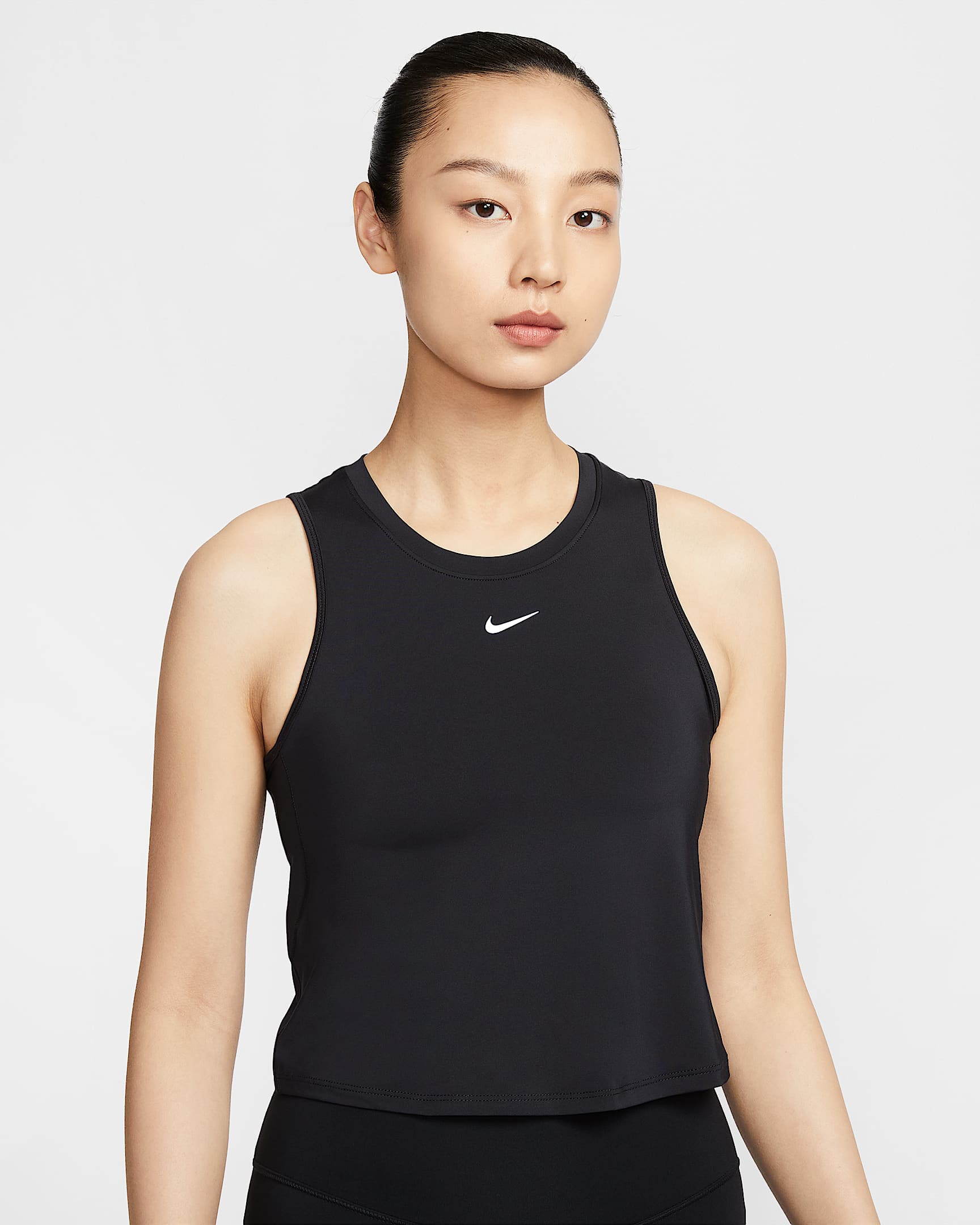 Nike One Classic 郑钦文同款 Dri-FIT 女子透气速干短款背心 - 黑/黑