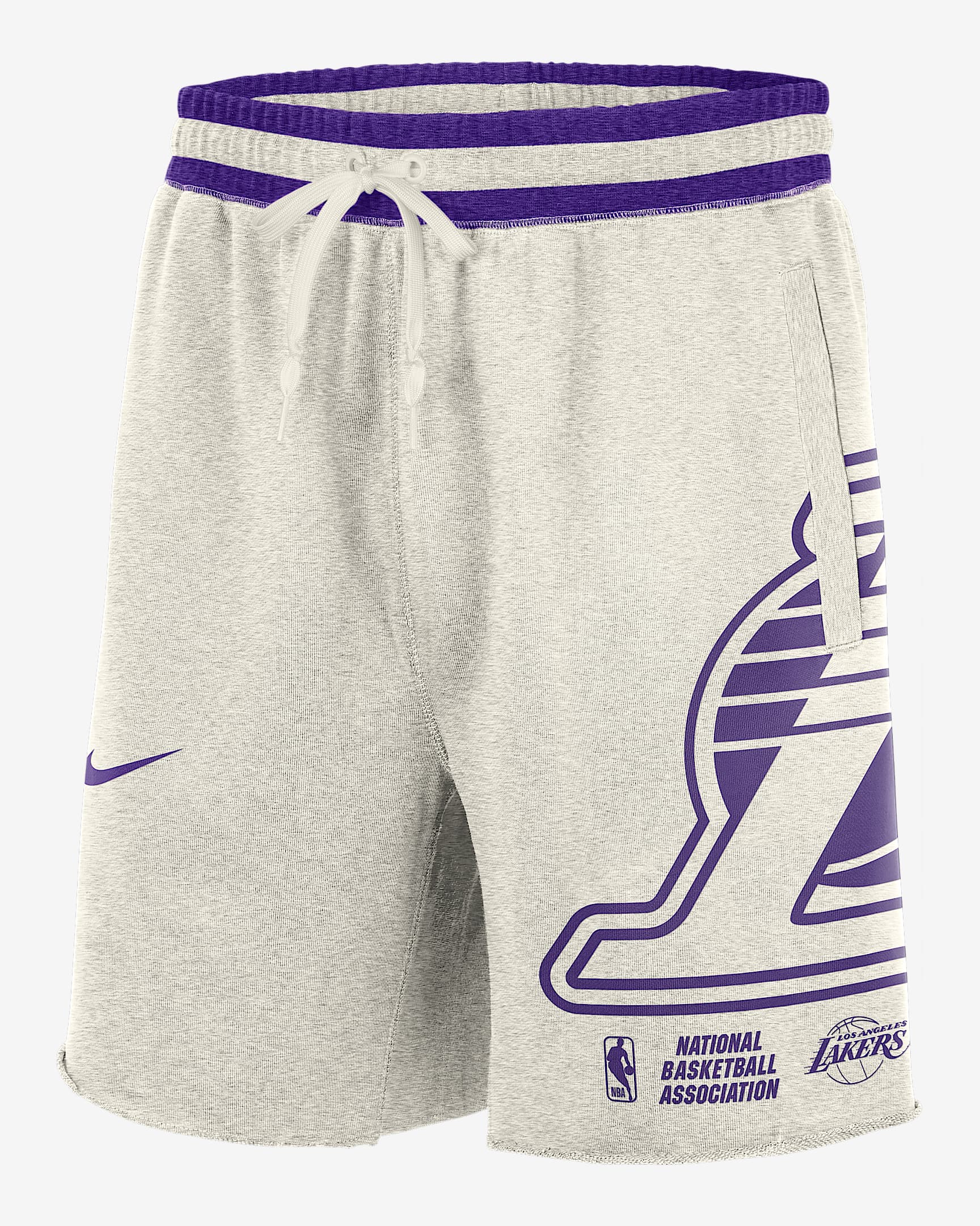 洛杉矶湖人队 Courtside Nike NBA 男子针织短裤 - 调色幻影灰白