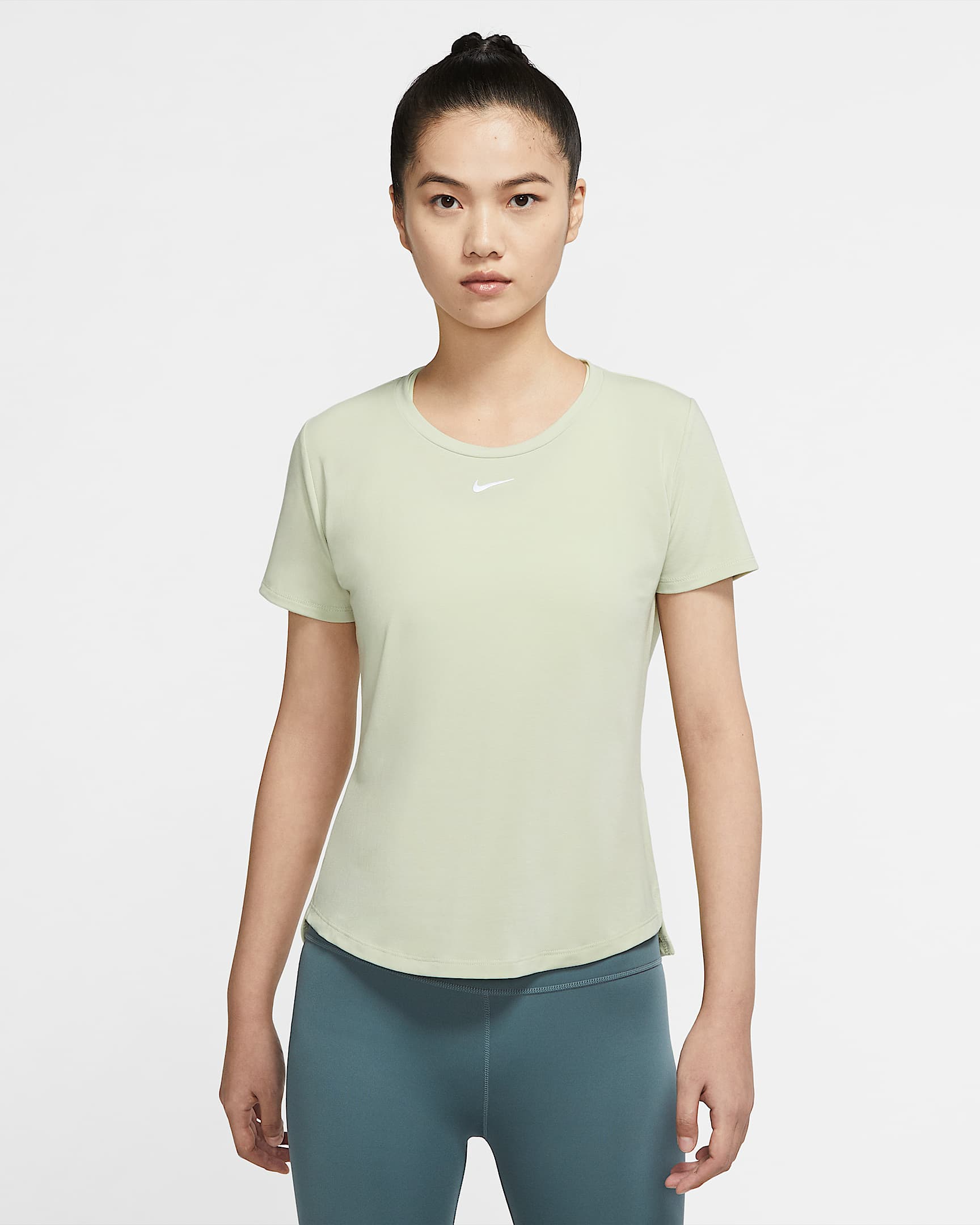 Nike Dri-FIT One Luxe 女子防晒速干短袖上衣 - 浅橄榄绿