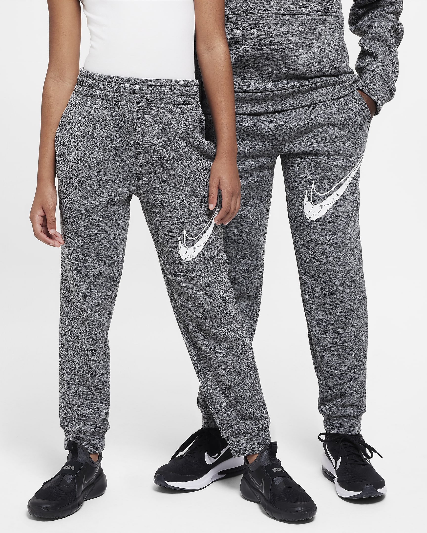 Nike Multi Repel Therma-FIT 大童加绒长裤 - 黑/浅烟灰/调色/白色