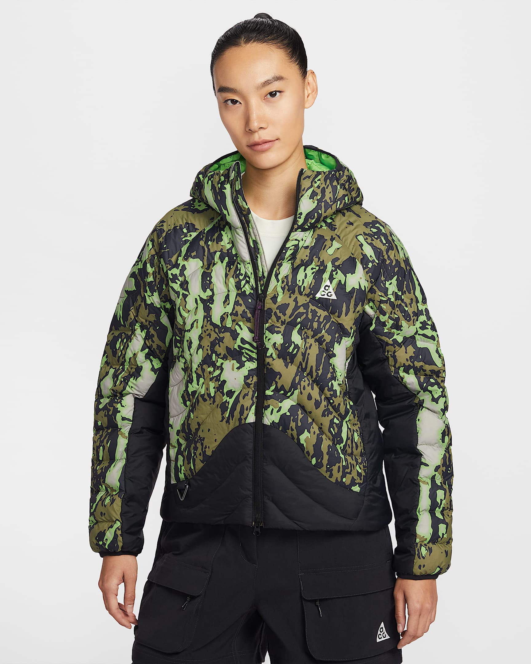 Nike ACG "Lava Flow" Therma-FIT ADV 女子夹克 - 大学灰/黑/明绿/山峰白