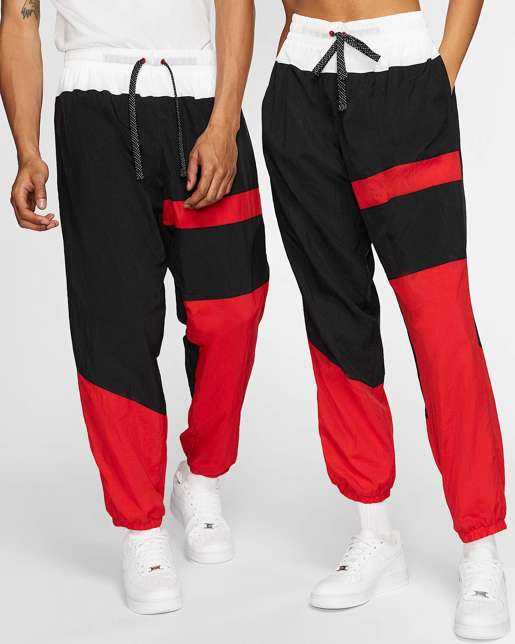 Nike Flight 男子篮球长裤 - 黑/白色/大学红/白色