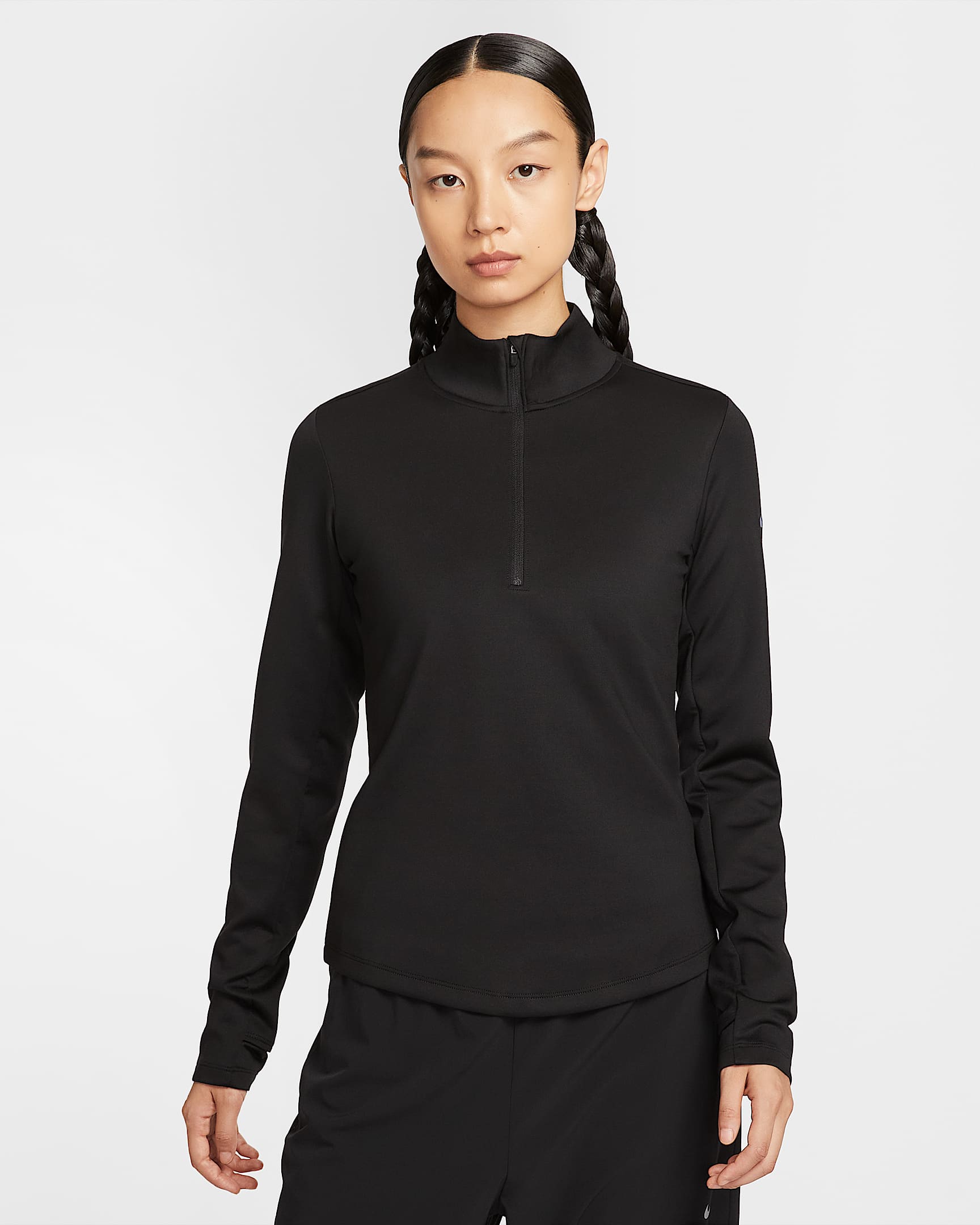 Nike One Therma-FIT 女子上衣 - 黑/白色