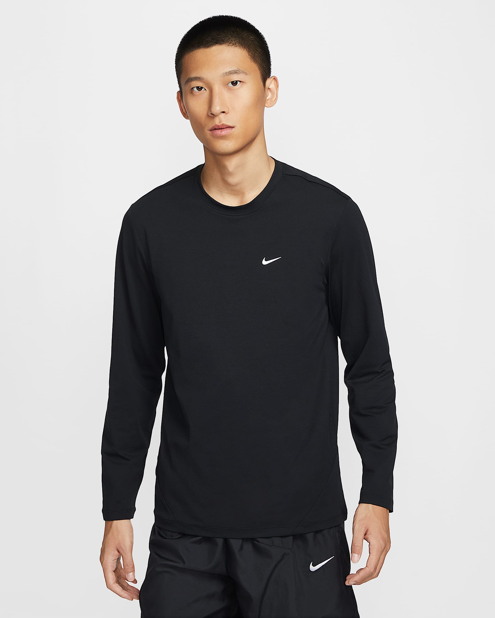Nike Icon Dri-FIT 男子防晒速干长袖篮球上衣 - 黑/白色