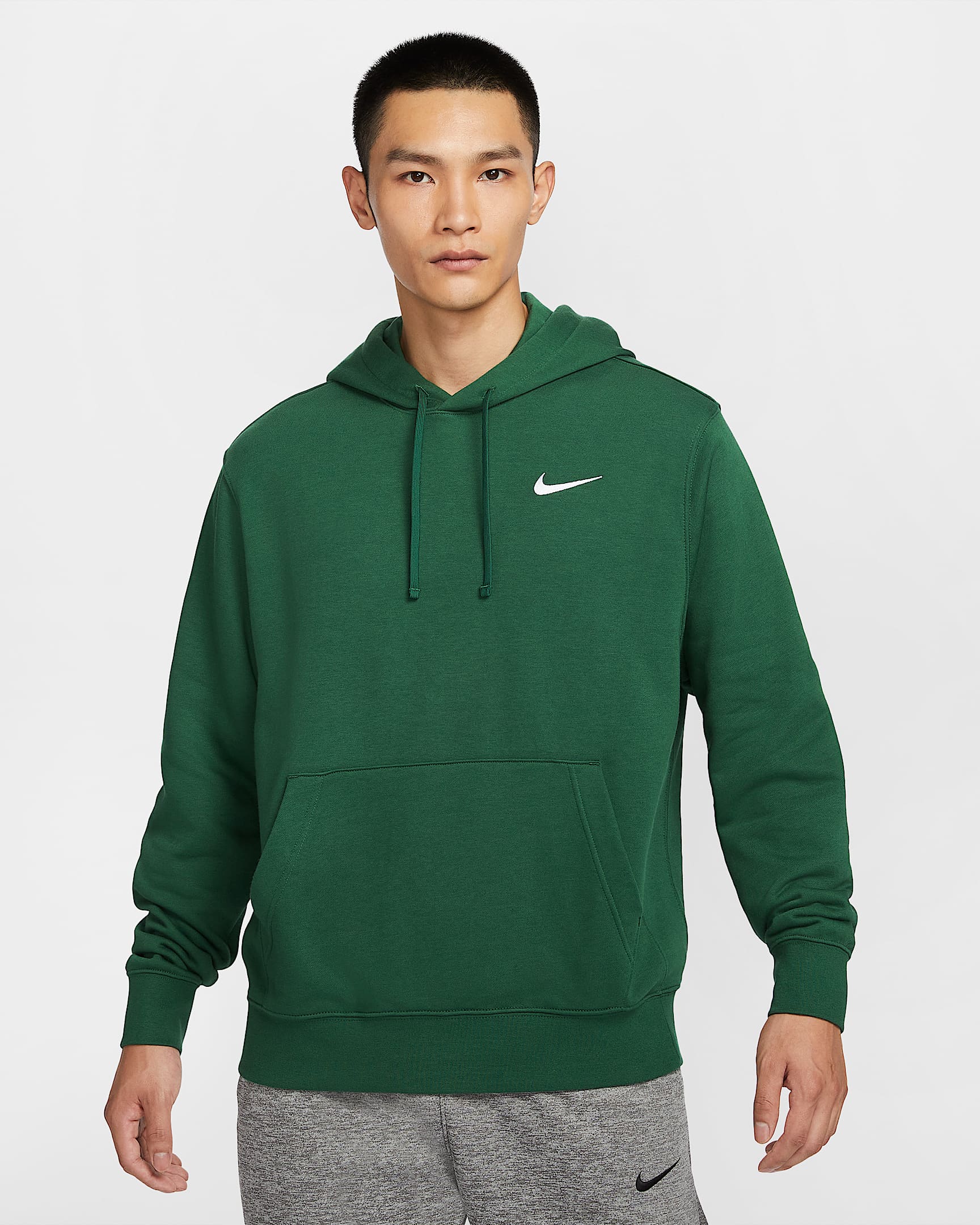 Nike Club 男子套头连帽衫 - 峡谷绿/白色
