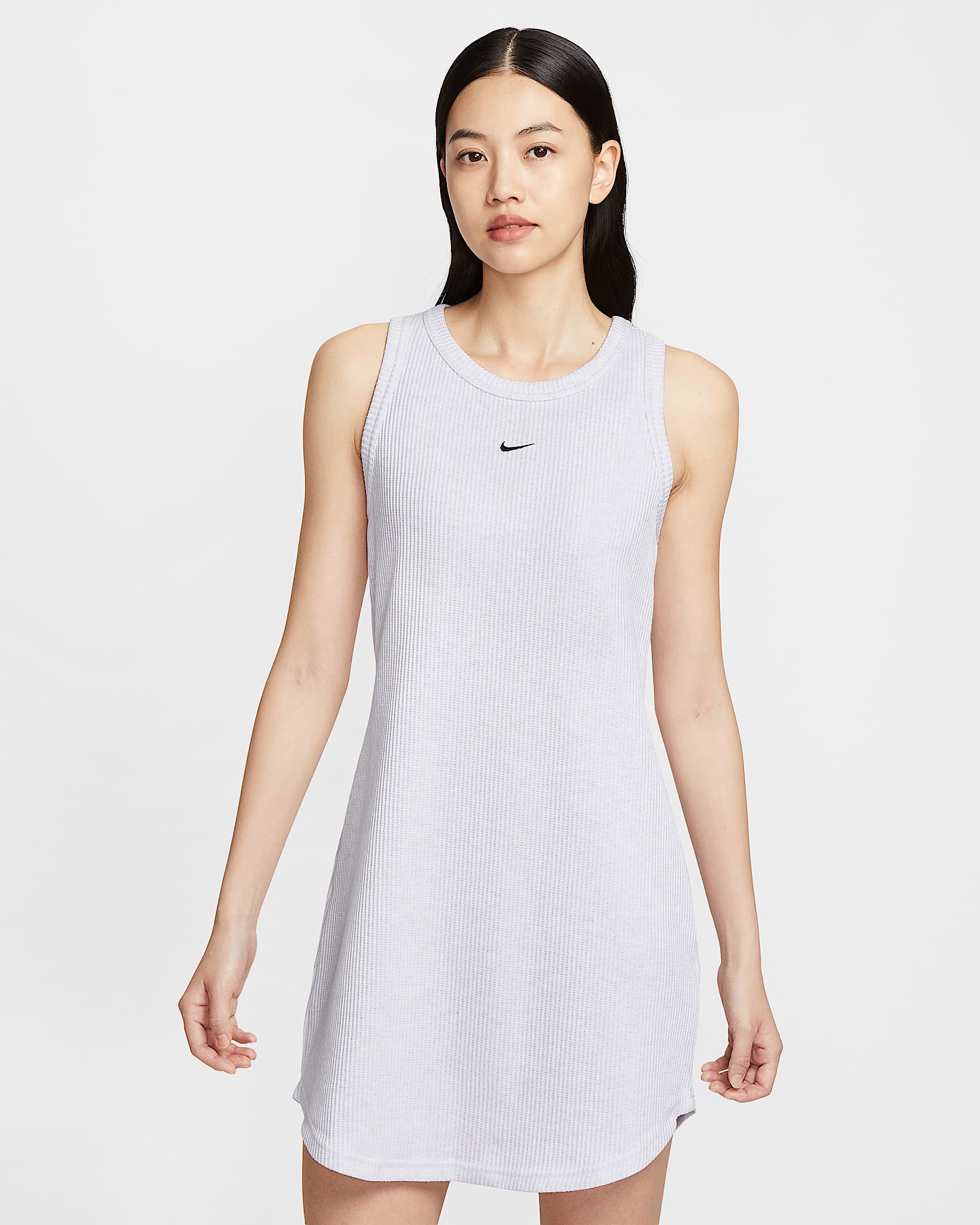 Nike Sportswear Chill Knit 女子华夫格背心连衣裙 - 调色桦树色/黑