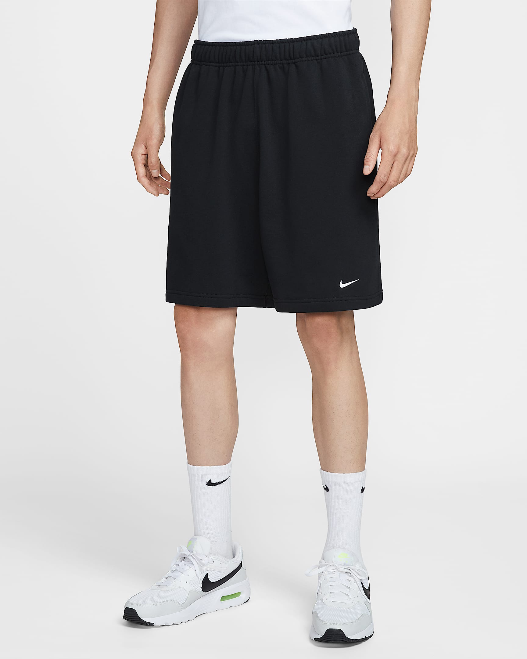Nike Swoosh 男子法式毛圈短裤 - 黑