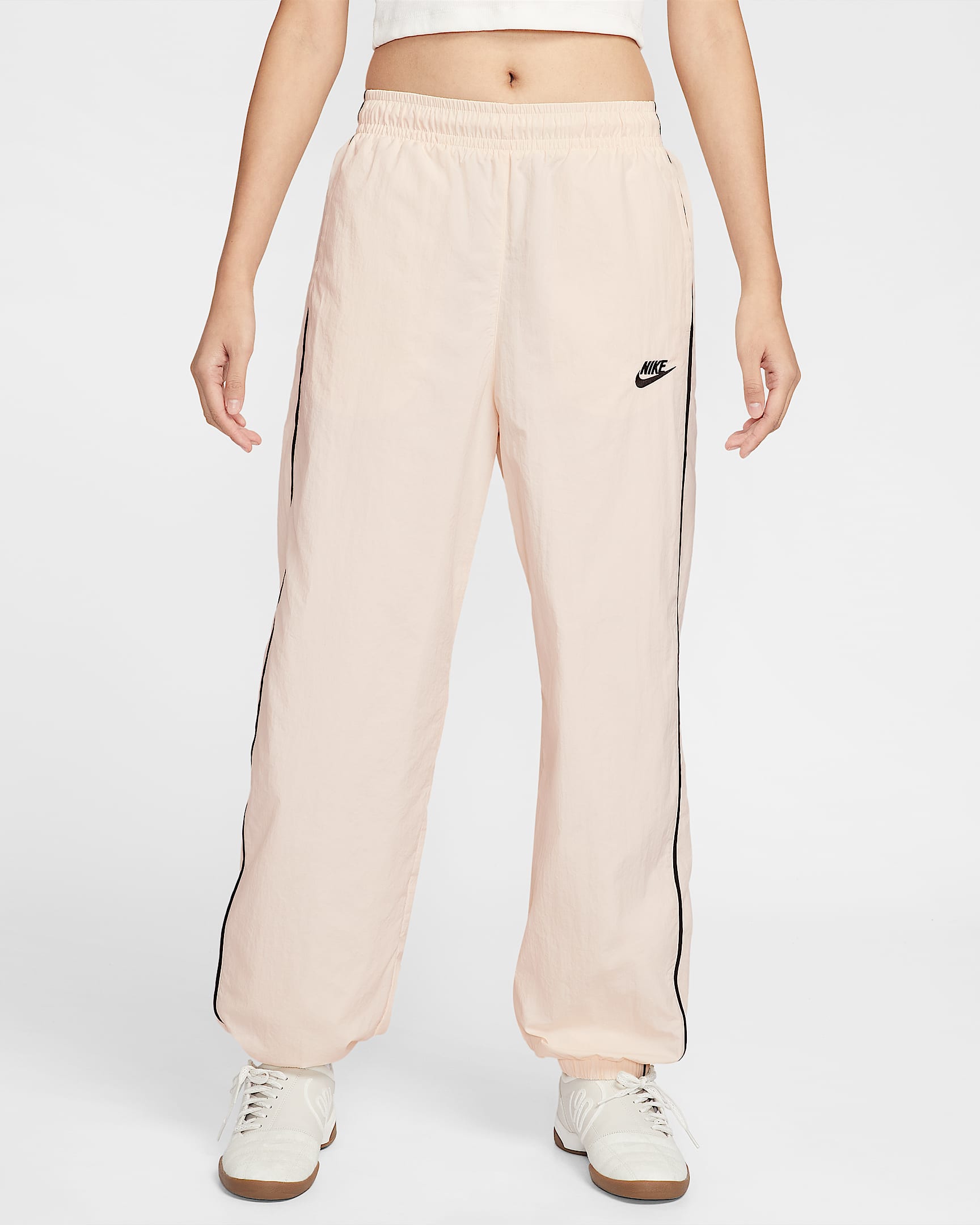 Nike Sportswear Windrunner 女子梭织长裤 - 粉白/黑/黑