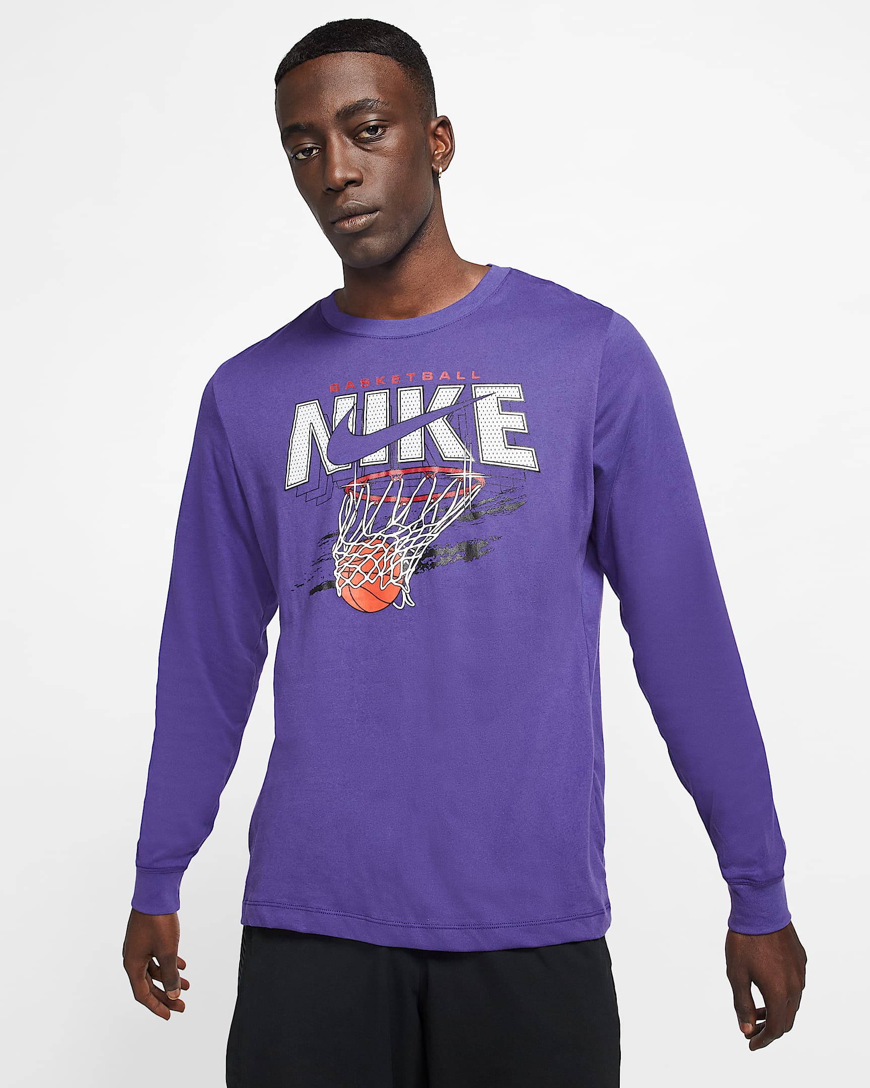 Nike Dri-FIT "Swish" 男子长袖篮球T恤 - 庭紫/庭紫