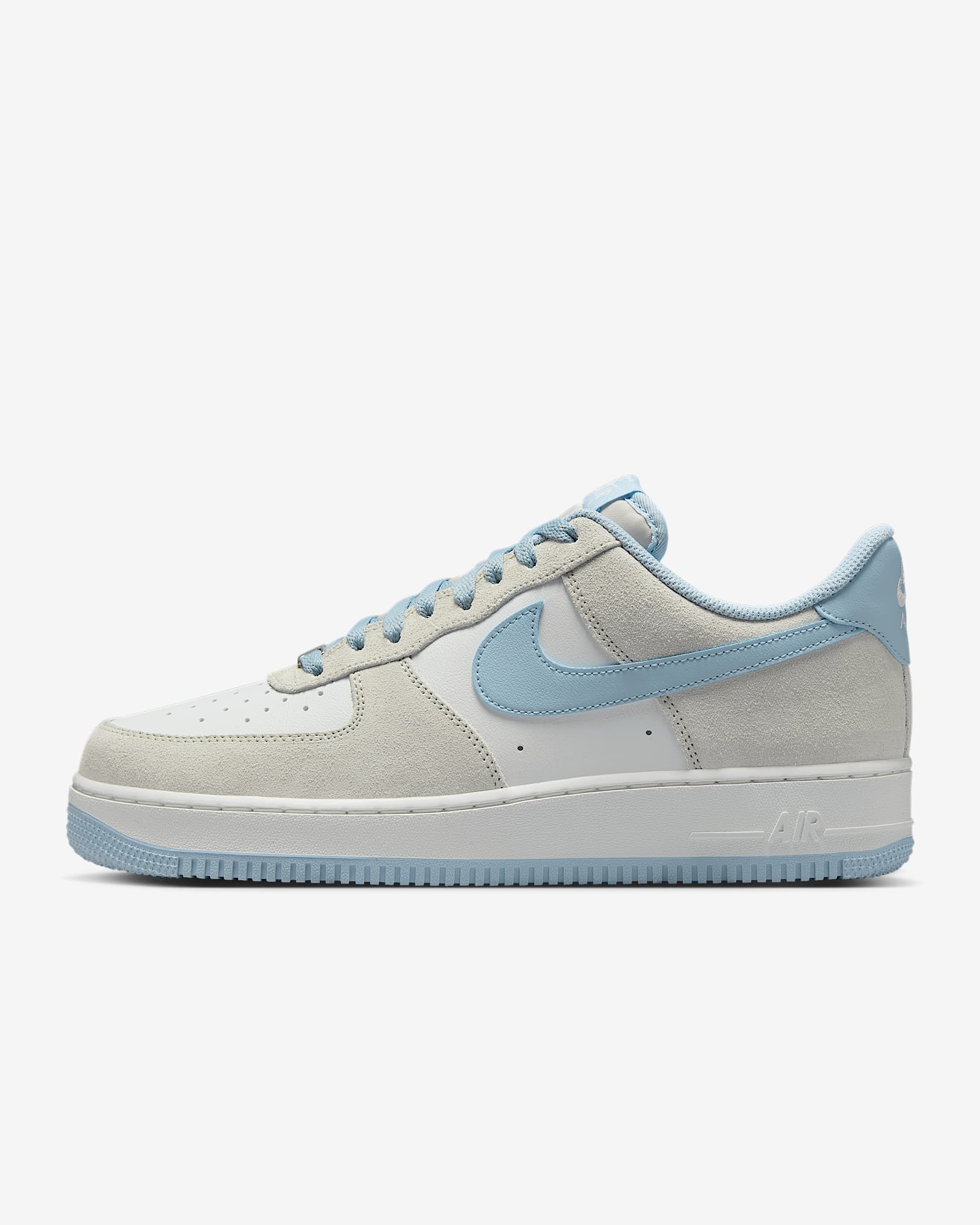 Nike Air Force 1 '07 LV8 男子空军一号运动鞋复古板鞋 - 浅骨色/山峰白/浅军械蓝