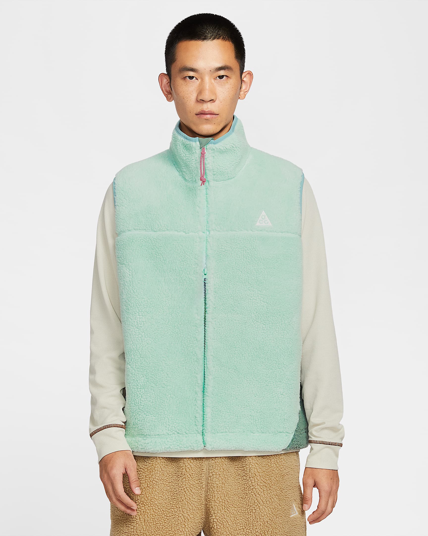 Nike ACG "Canwell Glacier" Therma-FIT ADV 男子仿羊羔绒马甲 - 泡沫薄荷绿/土绿/土绿/山峰白