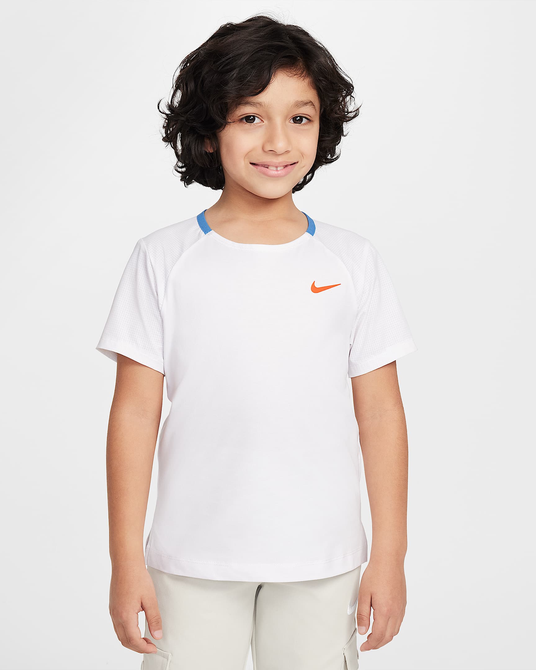 Nike Rhythm Dri-FIT 幼童防晒速干短袖运动上衣 - 白色