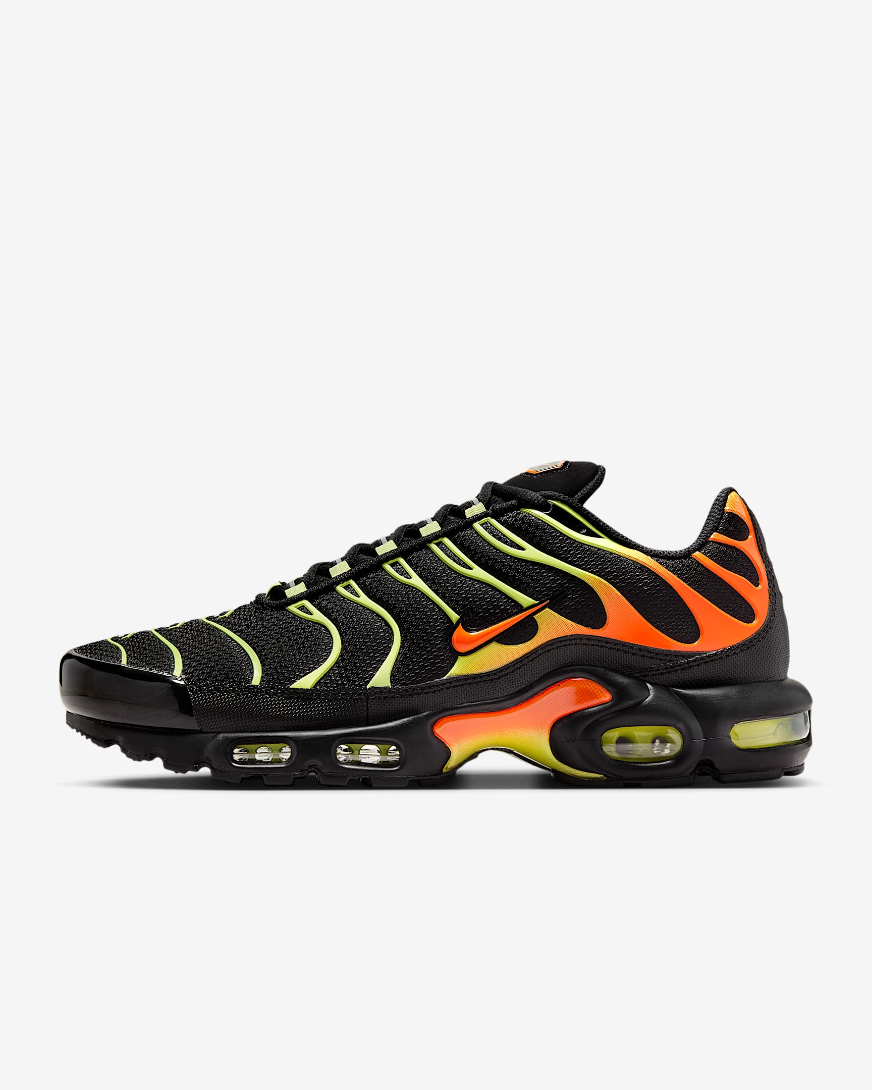 Nike Air Max Plus 男子运动鞋 - 黑/亮石灰色/橙红