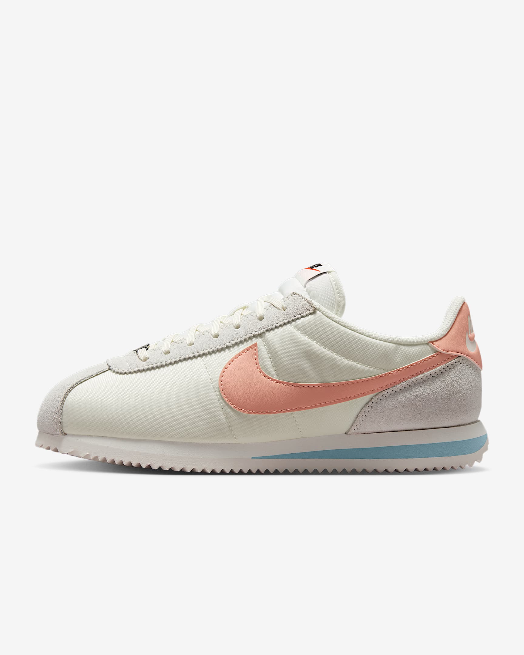 Nike Cortez 女子运动鞋 - 帆白/狂喜海洋蓝/橙粉