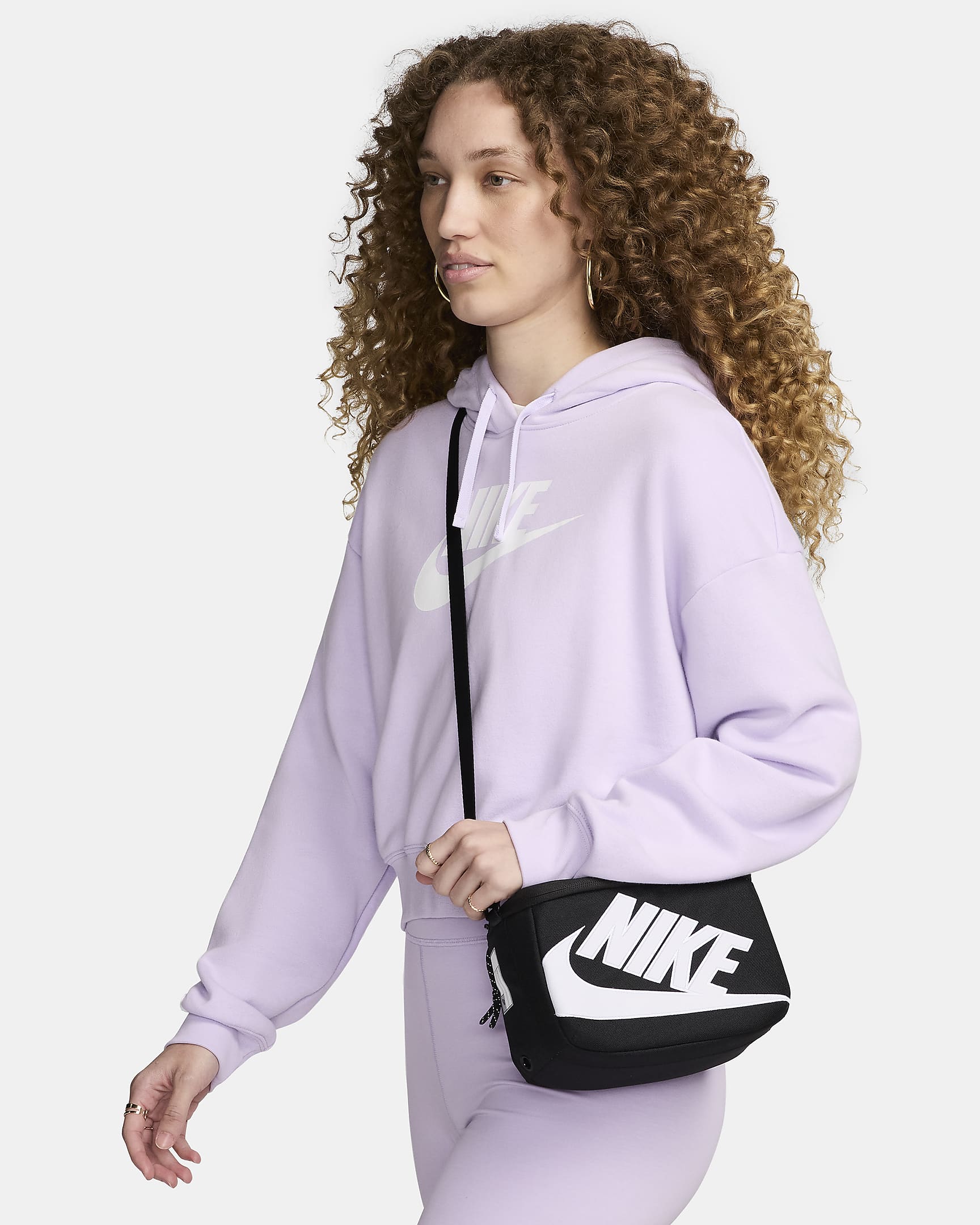 Nike 鞋盒式斜挎包 - 黑/黑/白色