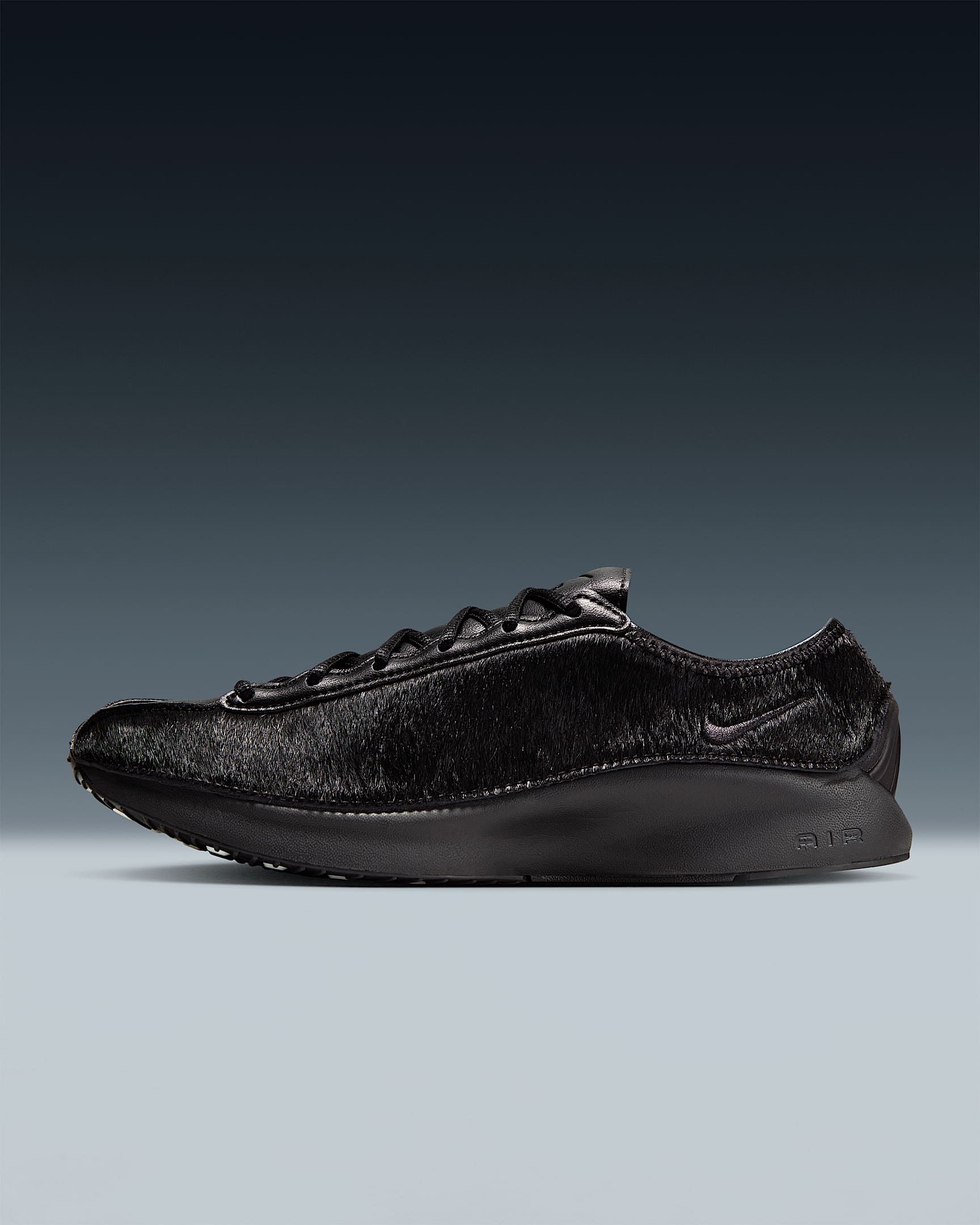 Nike Air Superfly LX Pony Hair Leather 女子运动鞋 - 黑/尘光子色/灰黑