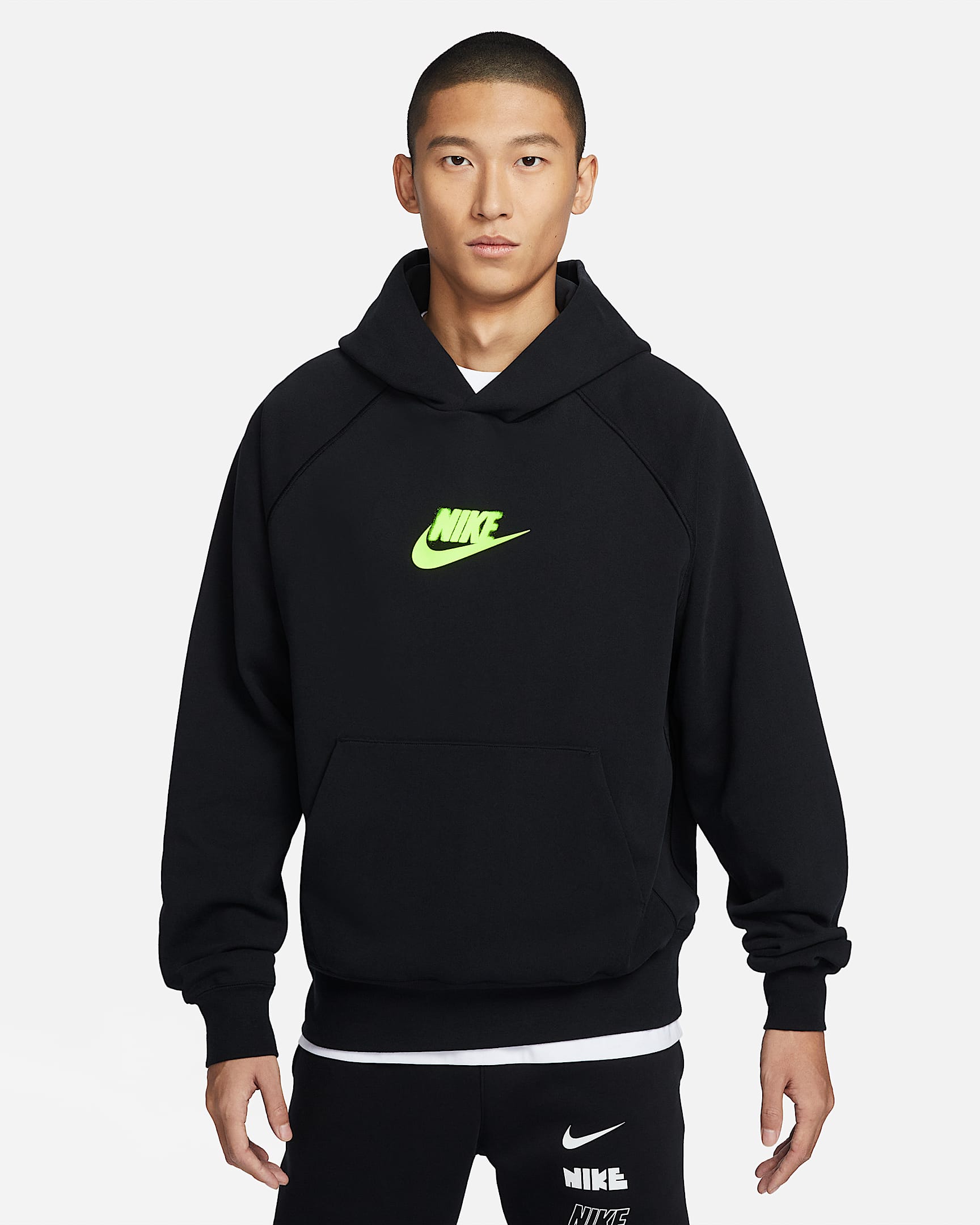 Nike Sportswear 男子薄绒连帽衫 - 黑