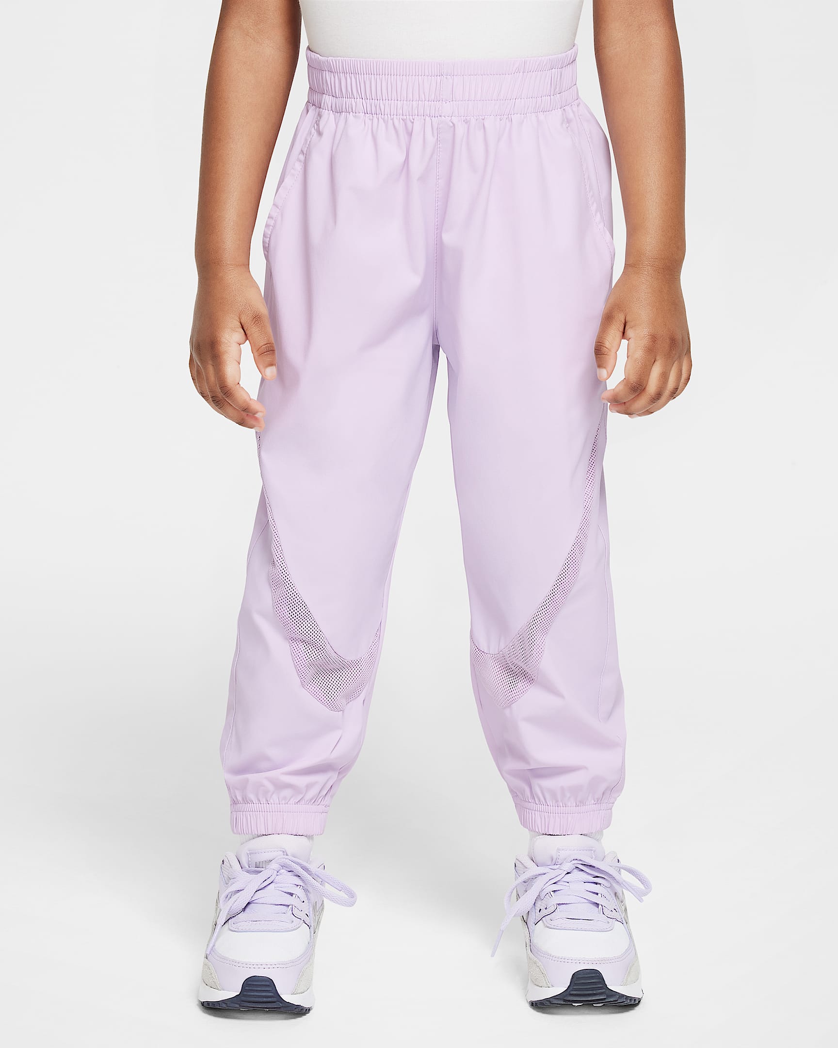 Nike Swoosh 婴童凉感防晒网眼布镶嵌梭织长裤 - 粉紫