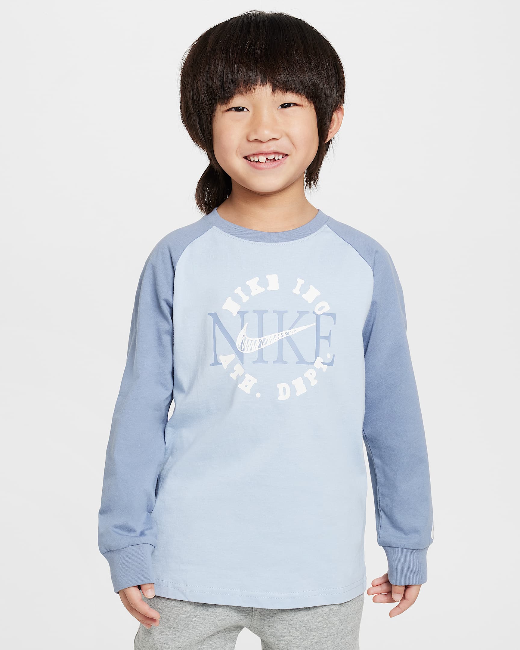 Nike Heritage Redux 幼童插肩长袖T恤 - 浅军械蓝