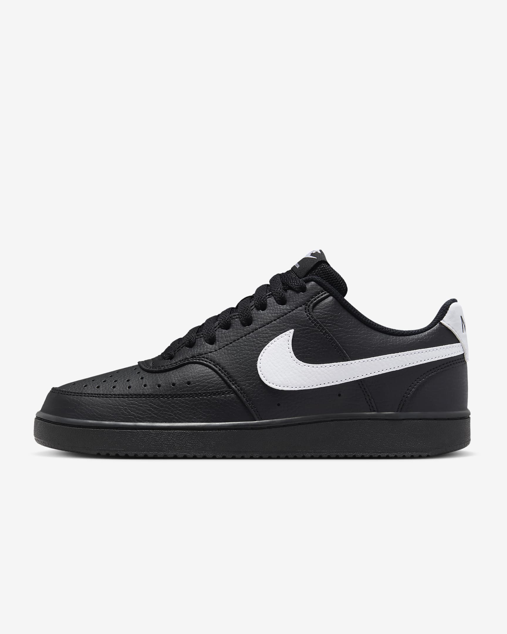 Nike Court Vision Low 男子运动鞋 - 黑/黑/白色