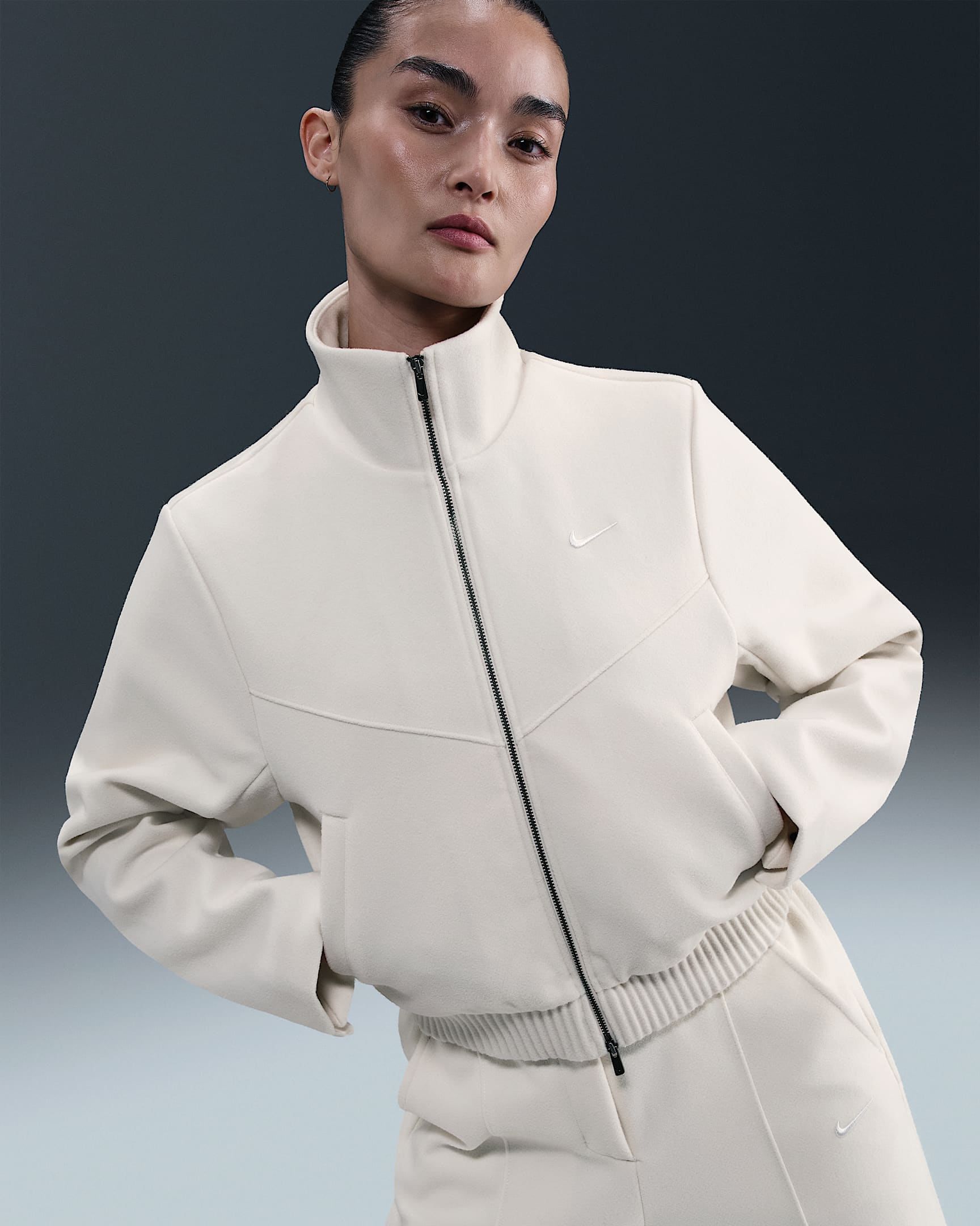 Nike Sportswear Windrunner 女子加绒精裁夹克 - 淡象牙白/帆白