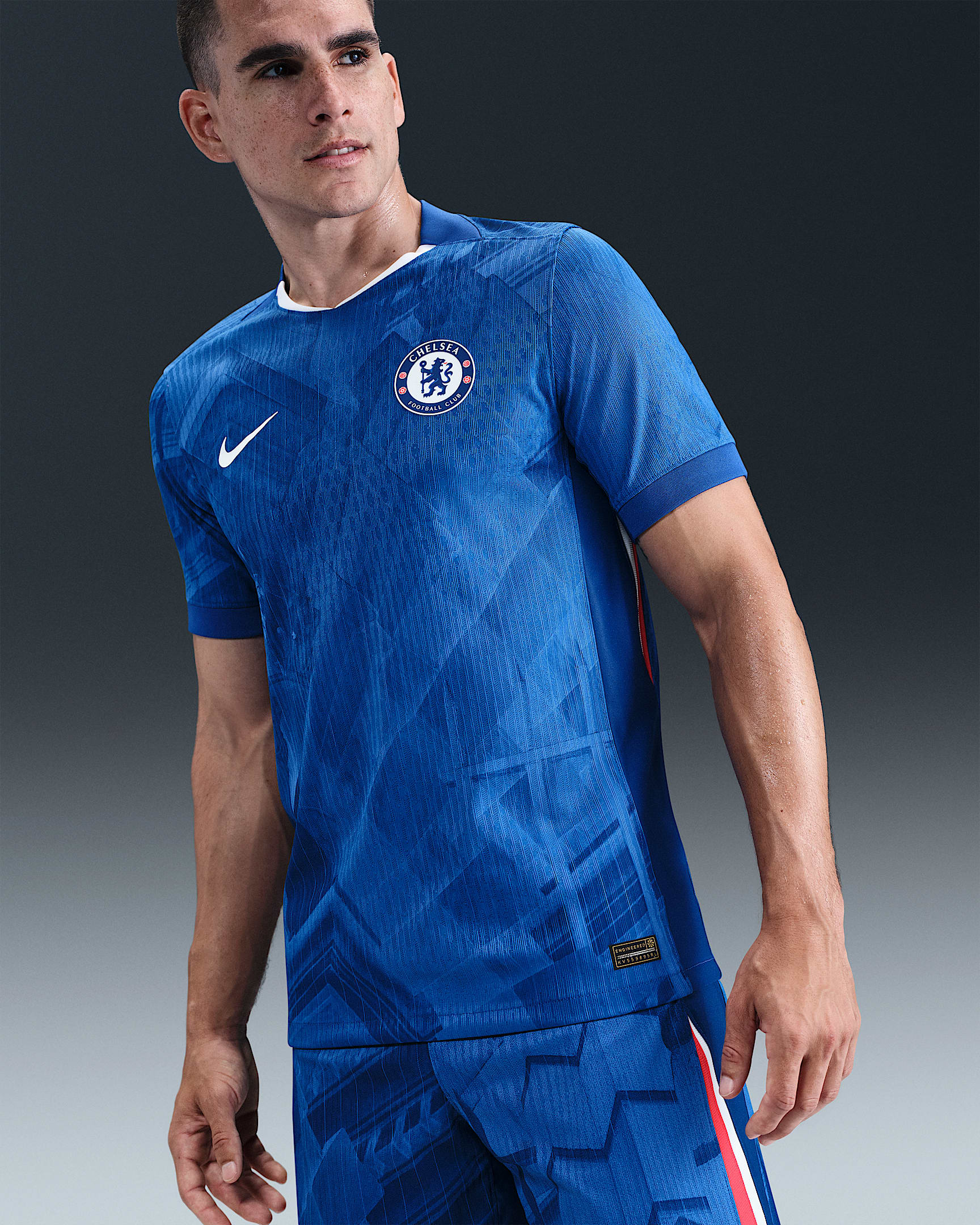 2025/26 赛季切尔西主场球员版 Nike Dri-FIT ADV 男子速干足球球衣 - 灯草蓝/白色/速度红/白色