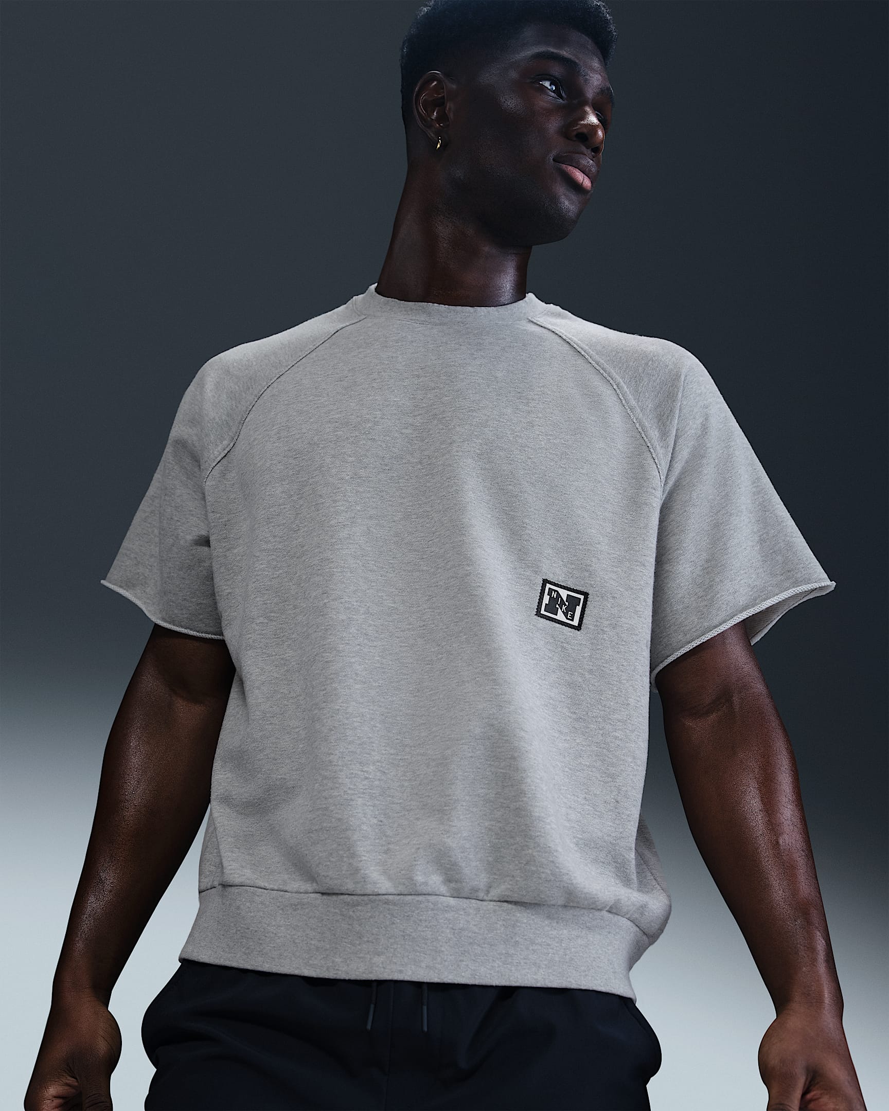 Nike Heritage Dri-FIT 男子速干针织短袖训练上衣 - 浅烟灰/调色/浅烟灰/浅烟灰