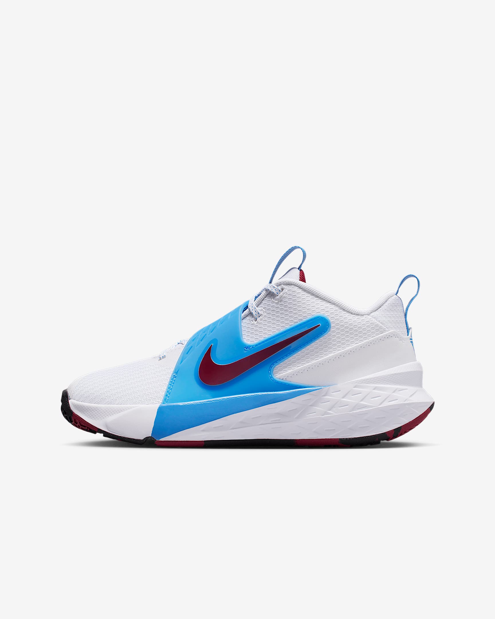 Nike Team Hustle D 12 大童篮球鞋 - 白色/大学蓝/黑/队红