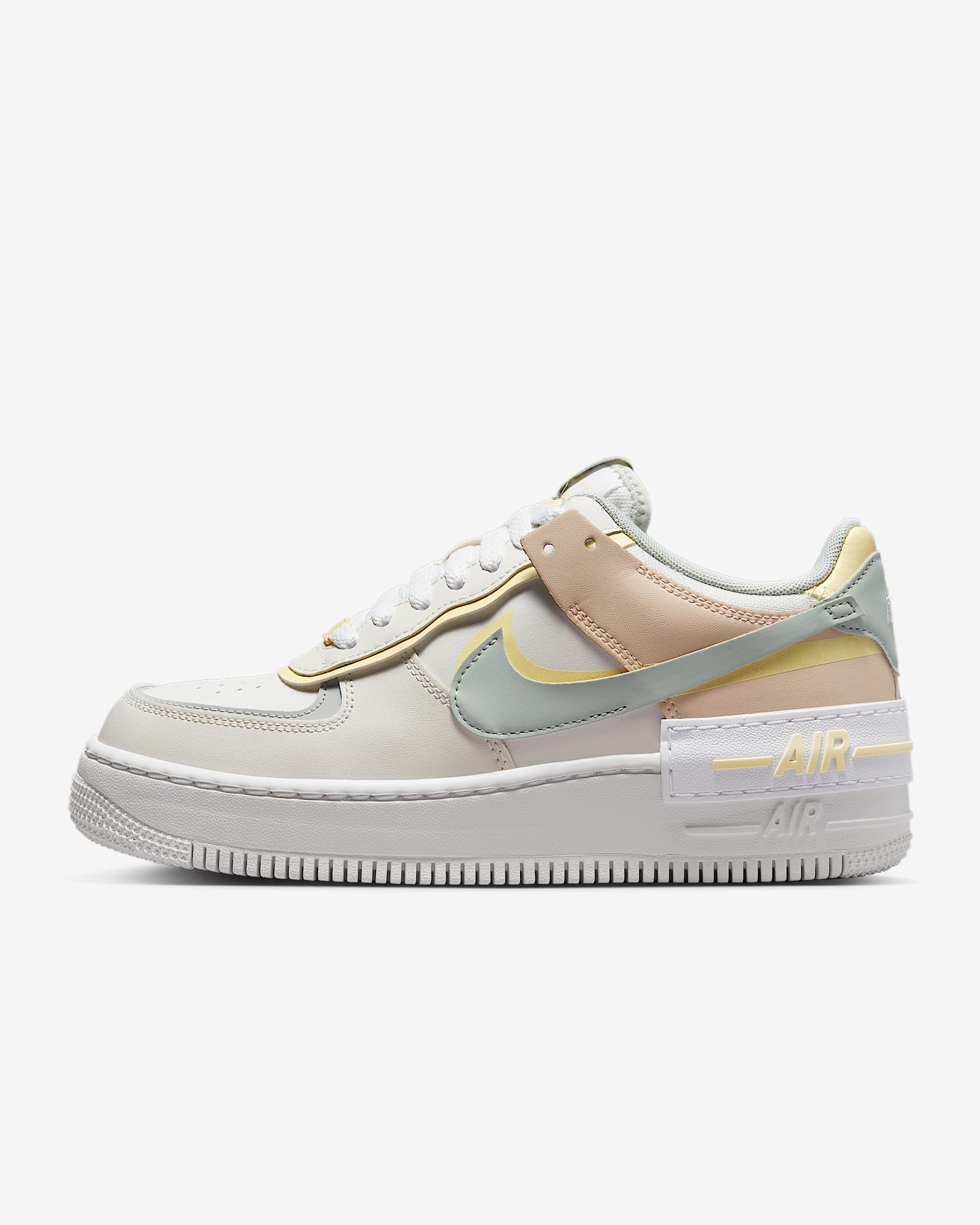 Nike AF1 Shadow 女子空军一号运动鞋 - 帆白/浅柠檬黄绿/珍珠白/浅银