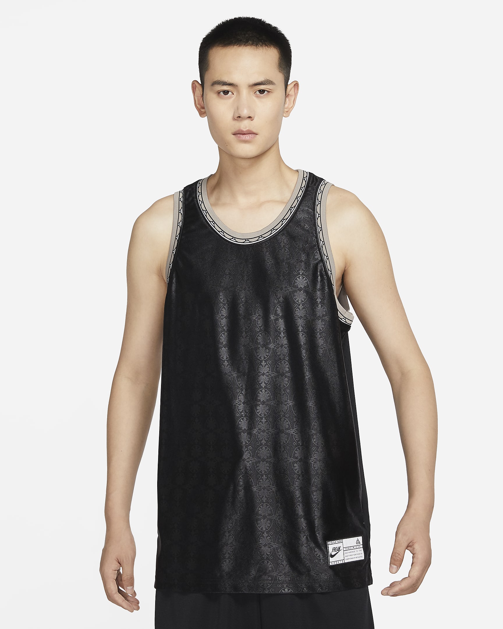 Nike Dri-FIT Giannis 男子速干篮球球衣 - 黑/黑/月亮化石灰