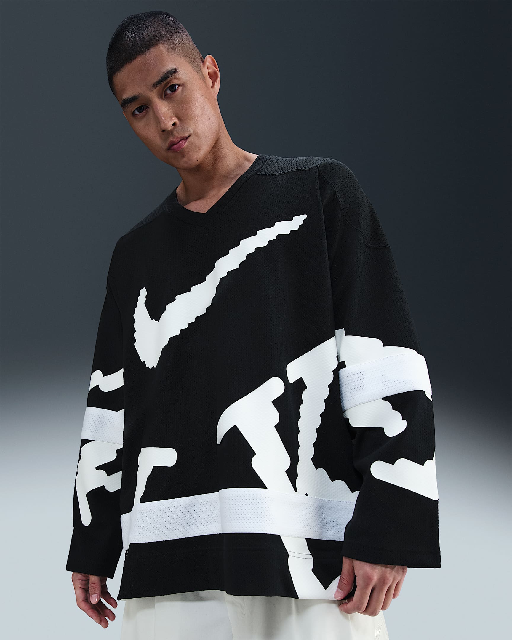 Nike Sportswear Club 男子冰球球衣 - 黑/白色/白色