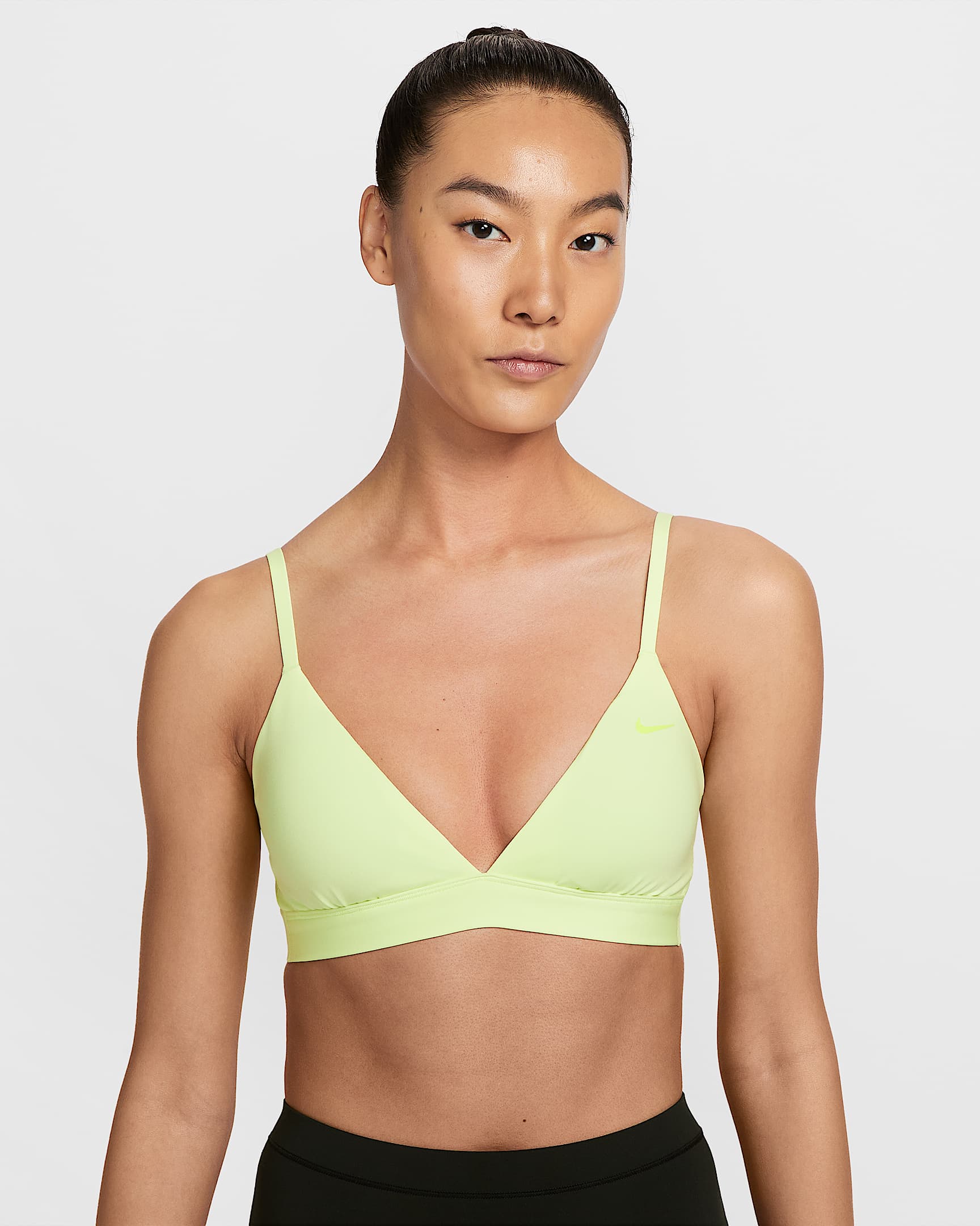 Nike Form 女子低强度支撑速干衬垫三角式运动内衣 - 微黄绿/微黄绿/荧光冰黄