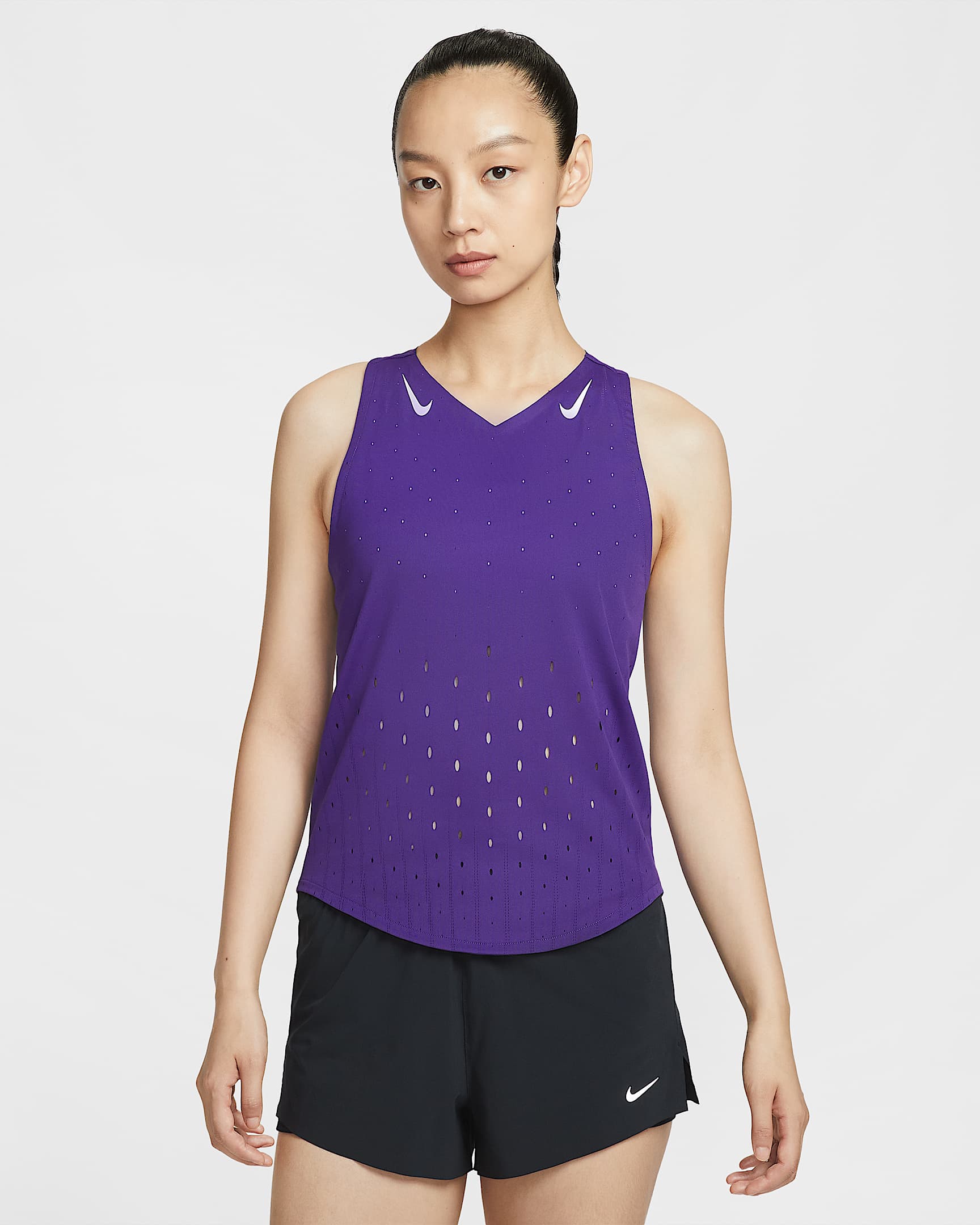 Nike AeroSwift Dri-FIT ADV 女子速干跑步背心 - 庭紫/白色