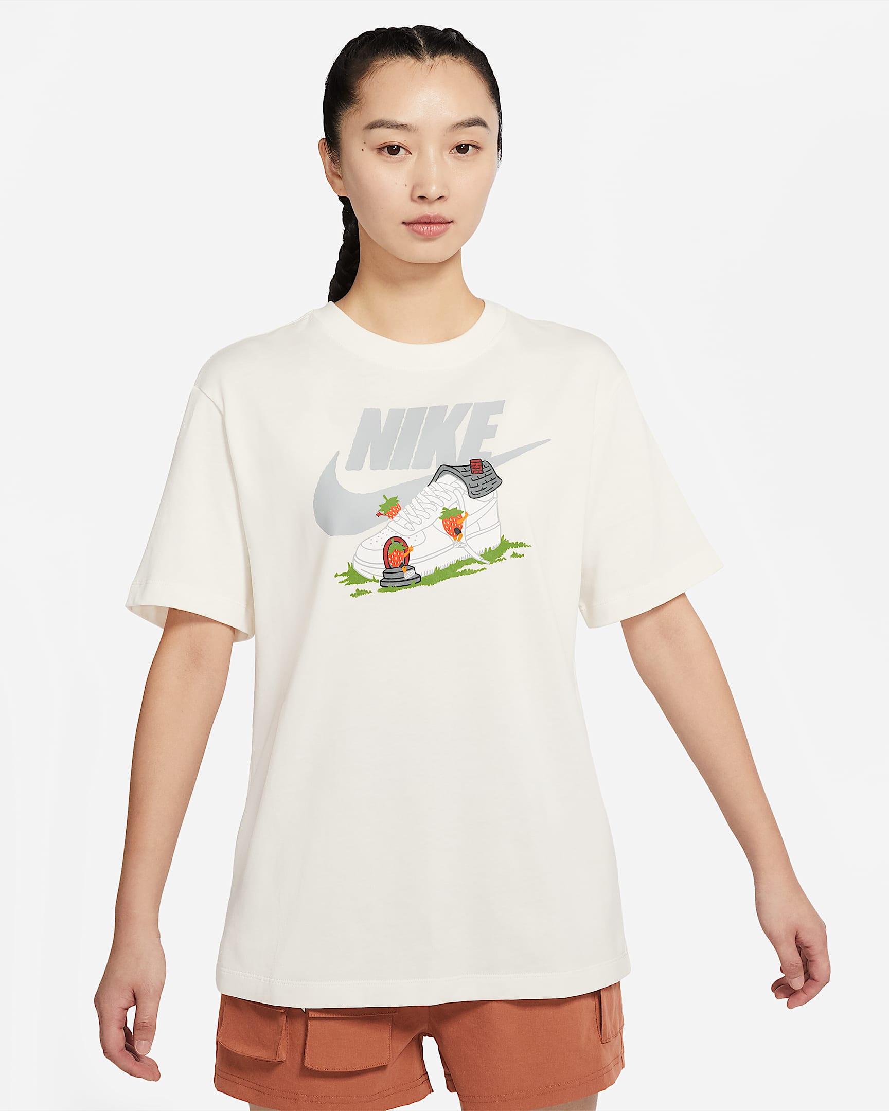 Nike Sportswear 女子 Oversize 风印花T恤 - 帆白
