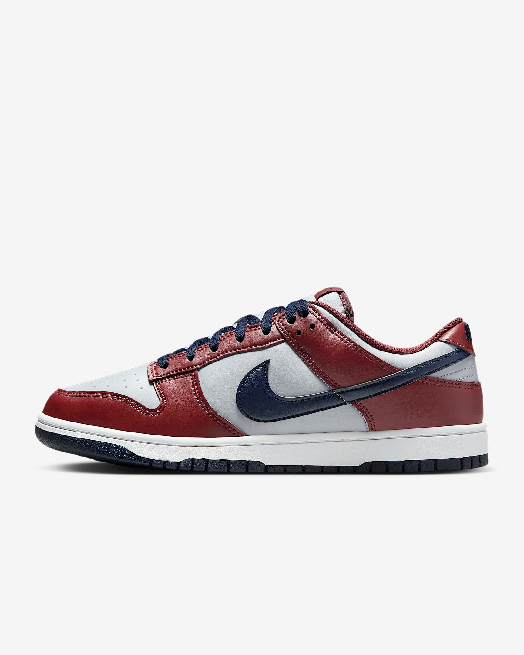 Nike Dunk Low Retro 男子运动鞋板鞋 - 狼灰/暗队红/白色/黑曜石色