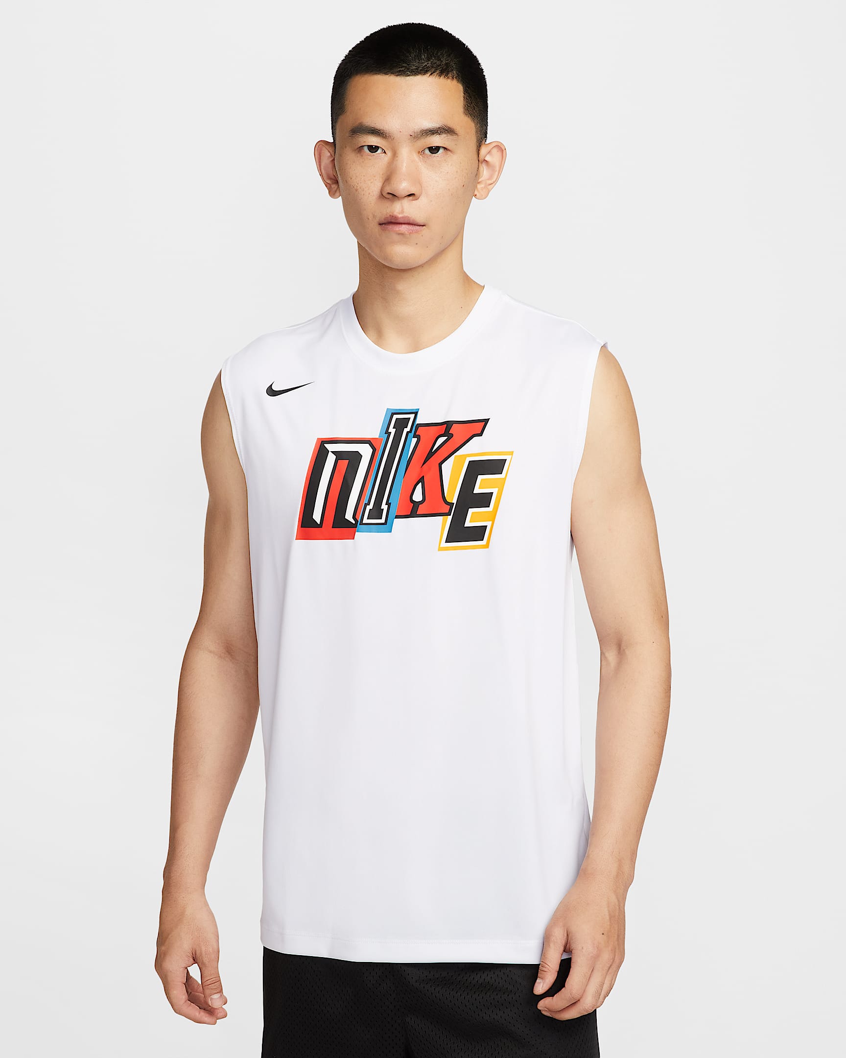 Nike Dri-FIT 男子速干无袖篮球上衣 - 白色