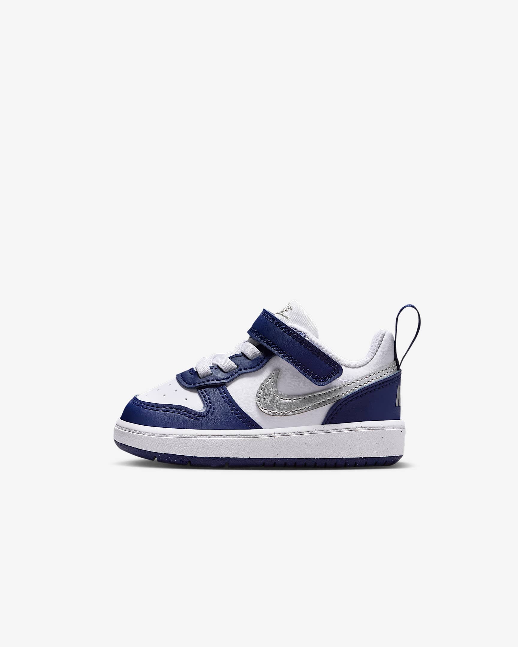 Nike Court Borough Low Recraft 耐克酷菠萝婴童运动鞋 - 白色/深夜蓝/深藏青/金属银