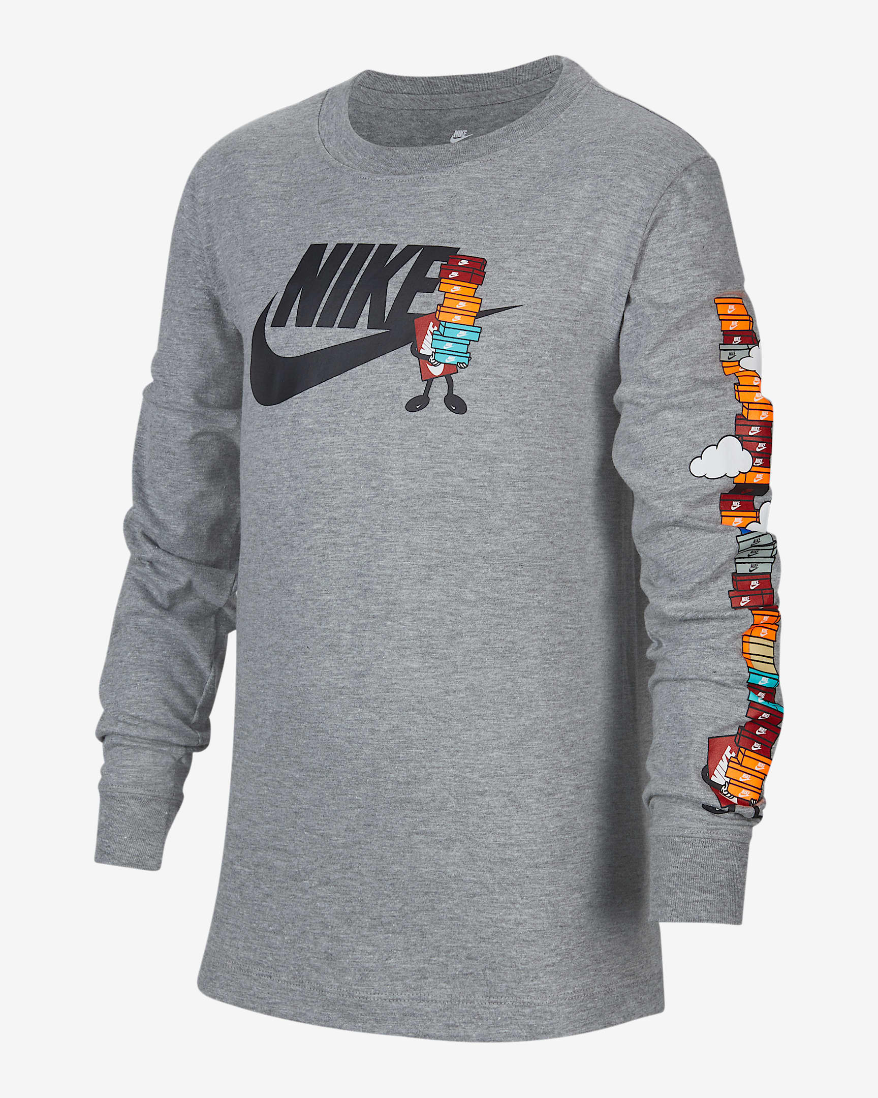 Nike Sportswear 大童长袖T恤 - 调色暗灰