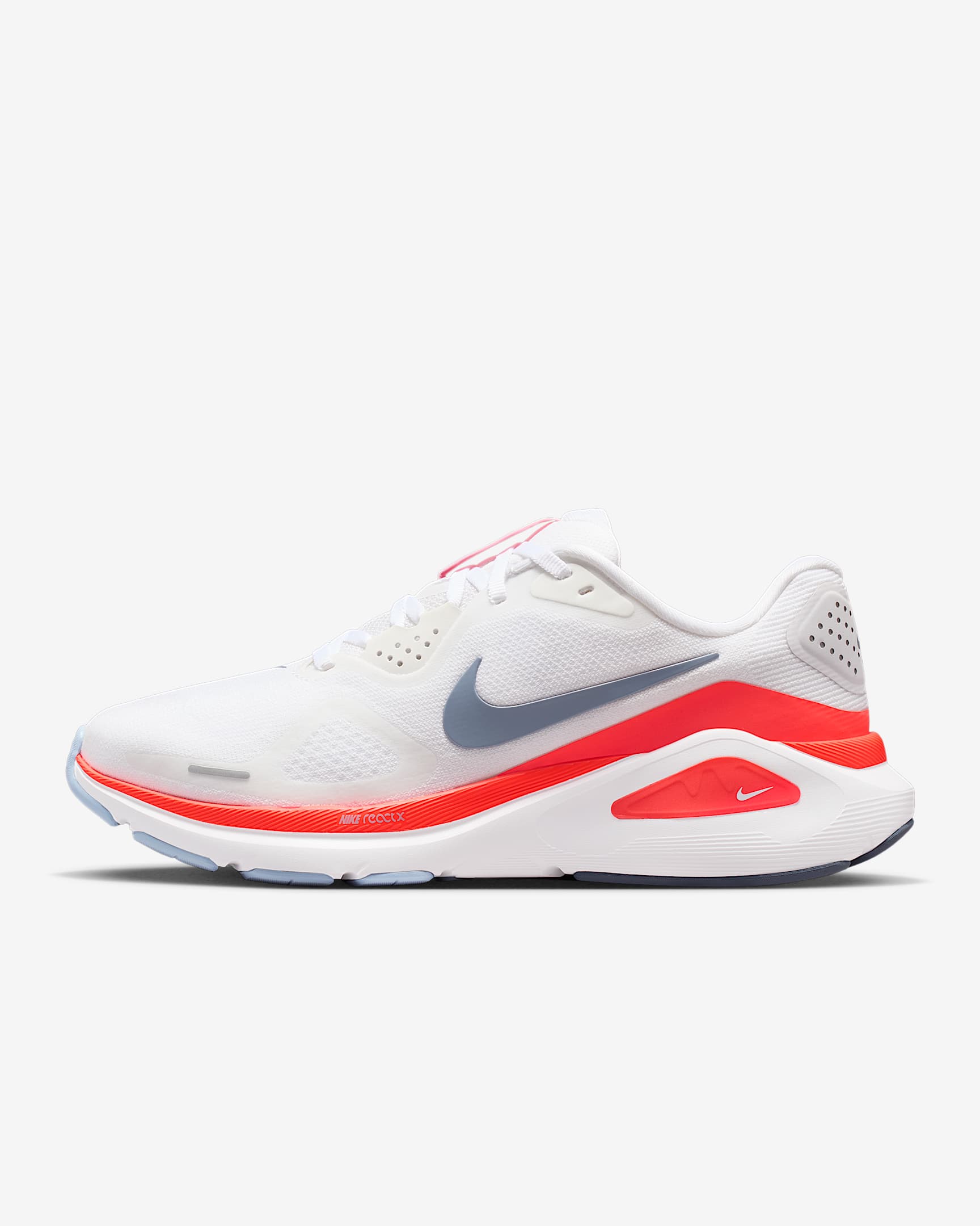 Nike Structure 26 耐克稳程女子公路跑步鞋 - 白色/火山岩红/氢蓝/灰石板蓝