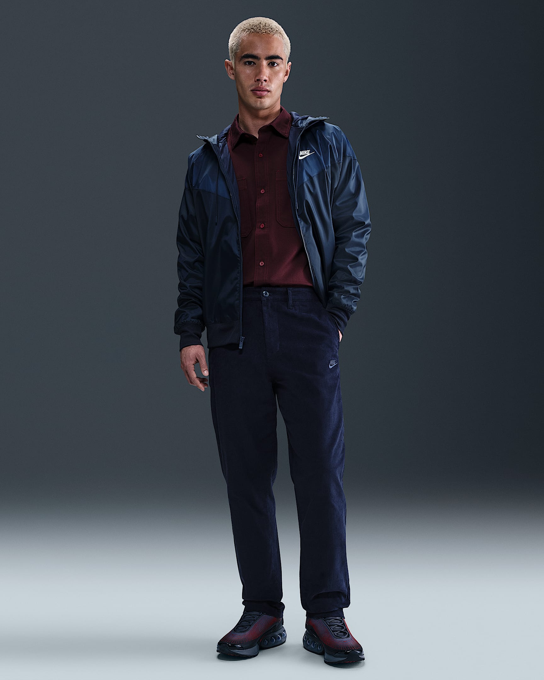 Nike Club 巴恩风男子灯芯绒复古长裤 - 深藏青