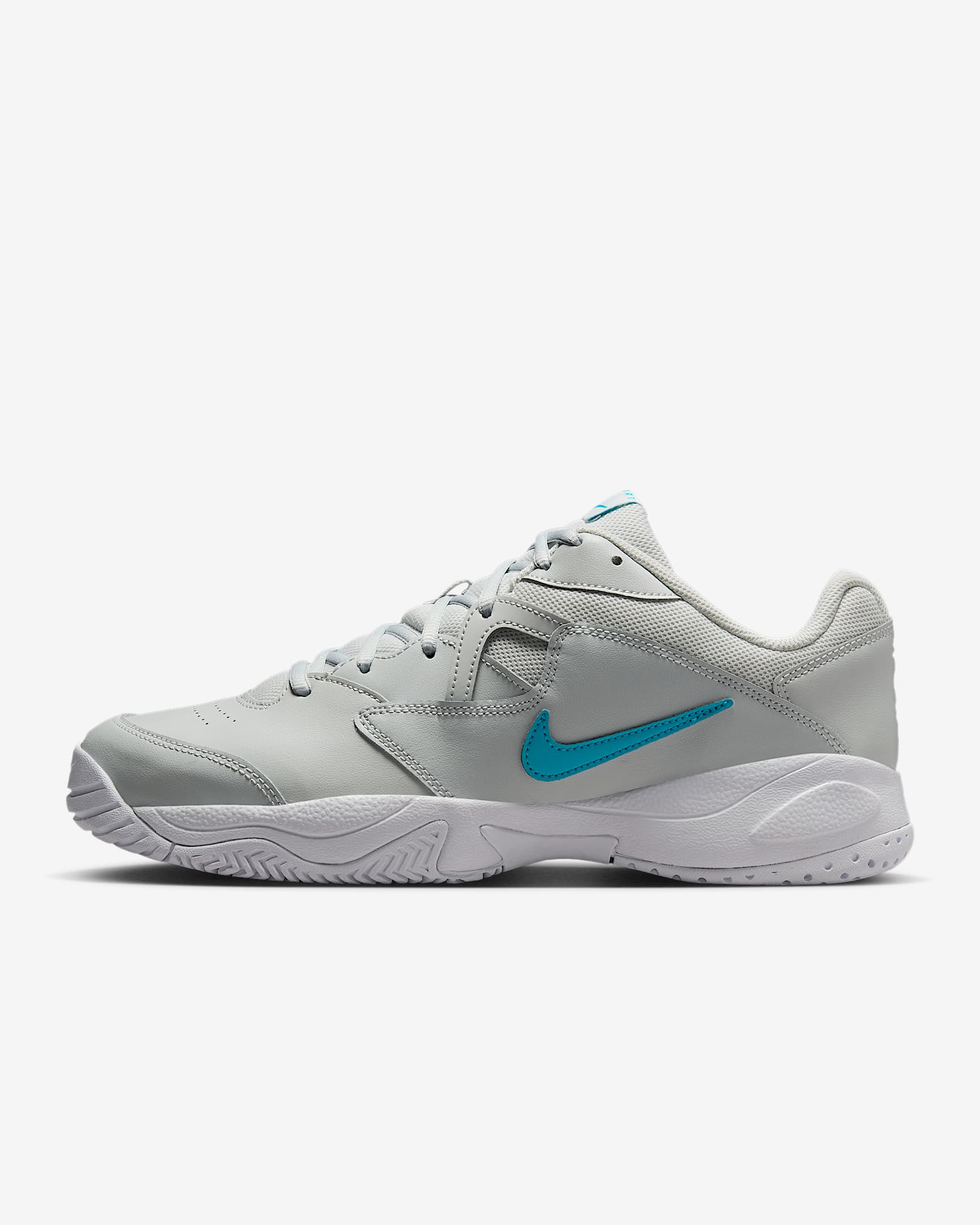 NikeCourt Lite 2 男子硬地球场网球鞋 - 尘光子色/白色/氯蓝